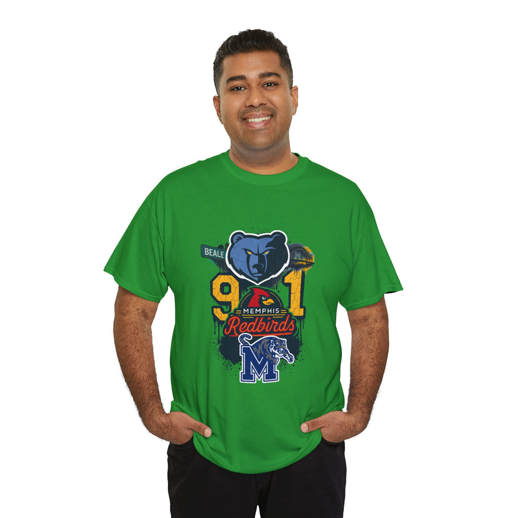 Memphis Sports Collage T-Shirt — 901 Redbirds & Grizzlies Graphic Tee