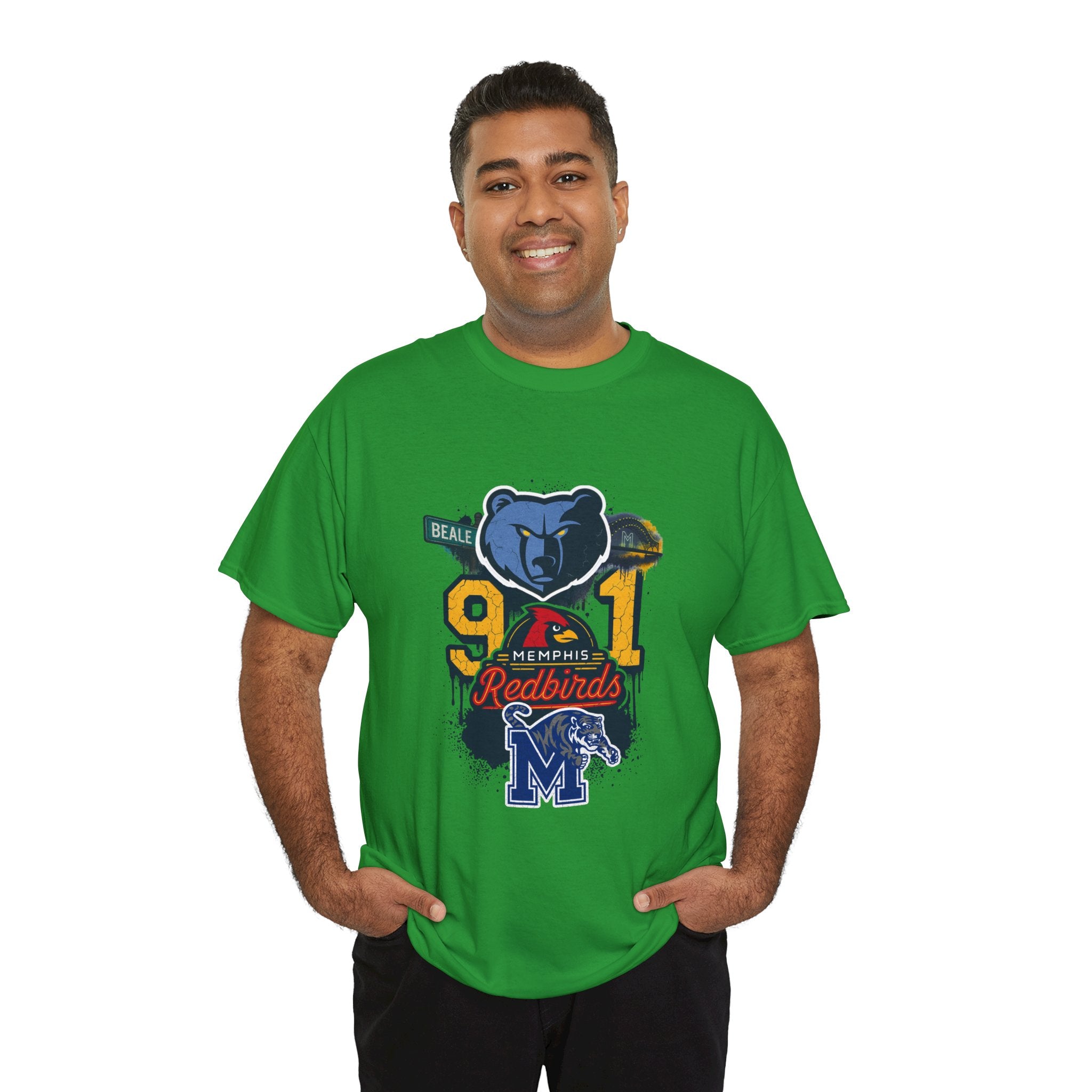 Memphis Sports Collage T-Shirt — 901 Redbirds & Grizzlies Graphic Tee