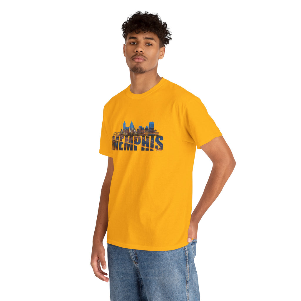 Memphis Skyline T-Shirt — Cityscape Graphic Tee with 'MEMPHIS' Text