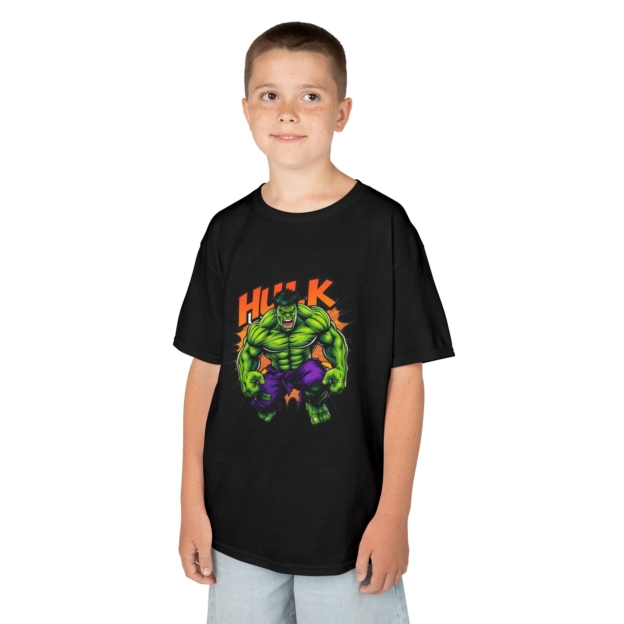 Kids Incredible Hulk Graphic Tee — Green Superhero Muscle Shirt for Boys