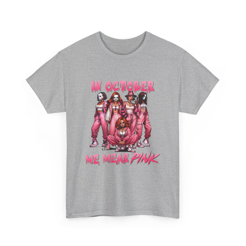 Breast Cancer Awareness T-Shirt — "In October We Wear Pink" Graphic Tee