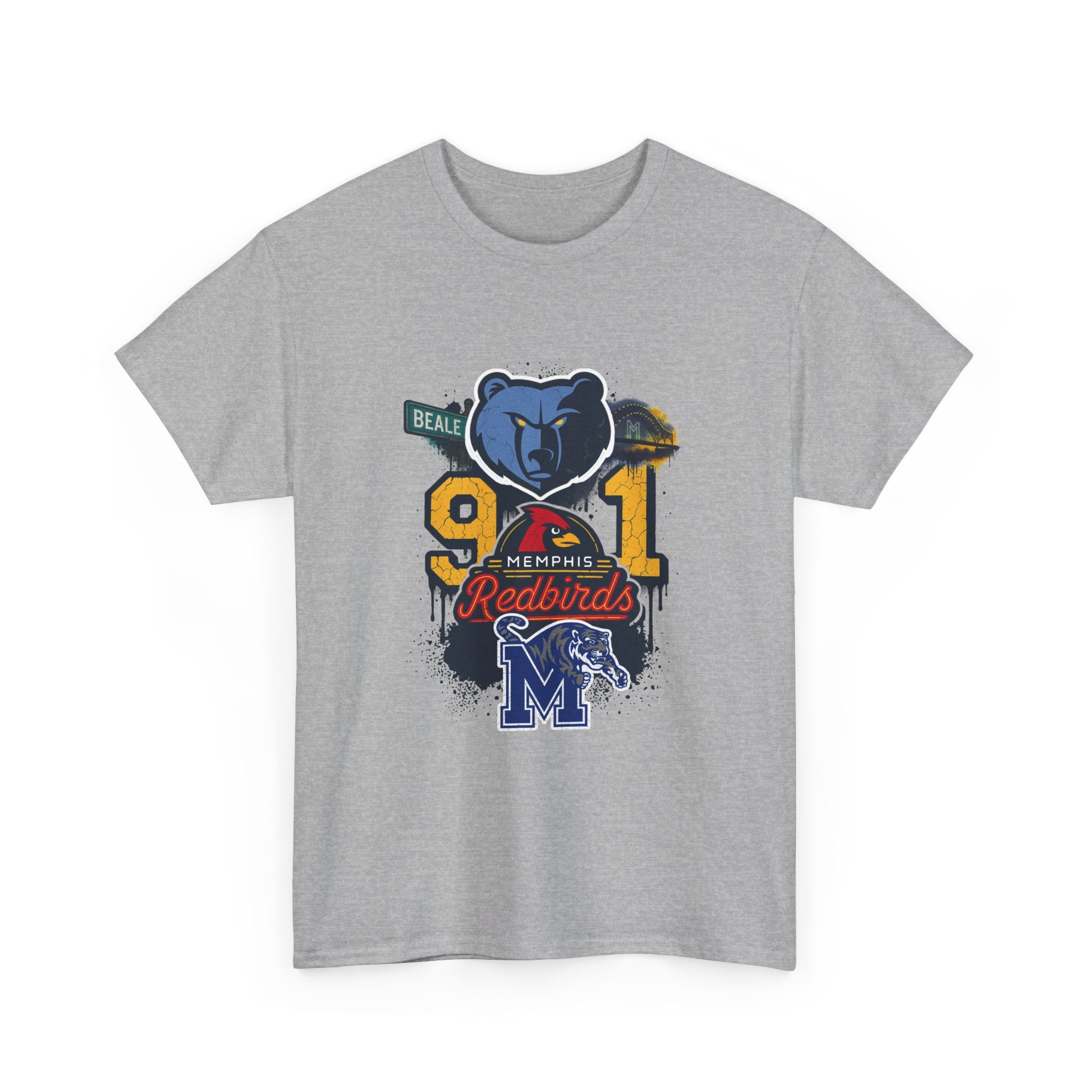 Memphis Sports Collage T-Shirt — 901 Redbirds & Grizzlies Graphic Tee