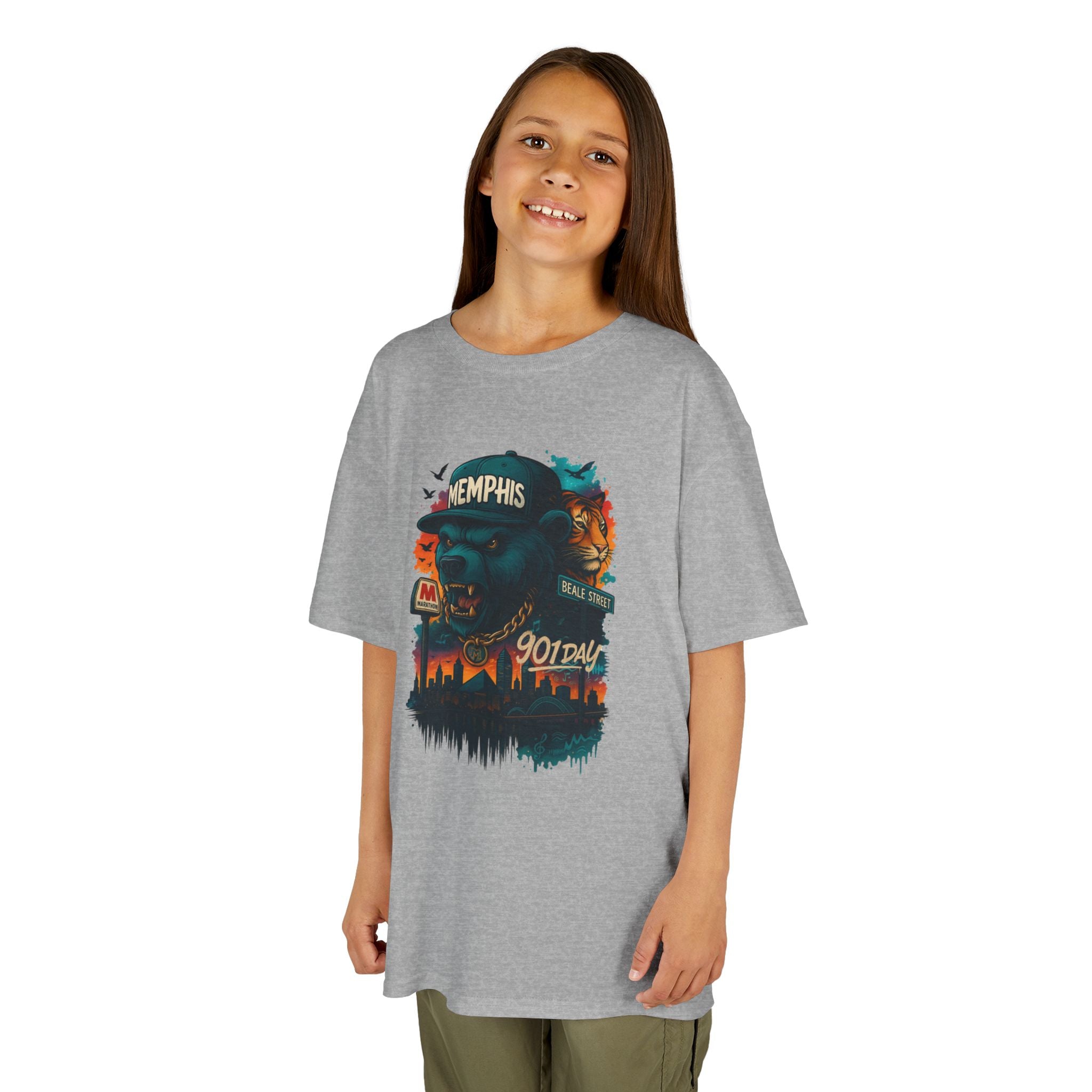 Kids Tee — Memphis Guitar Skyline Graphic ("Memphis 901")