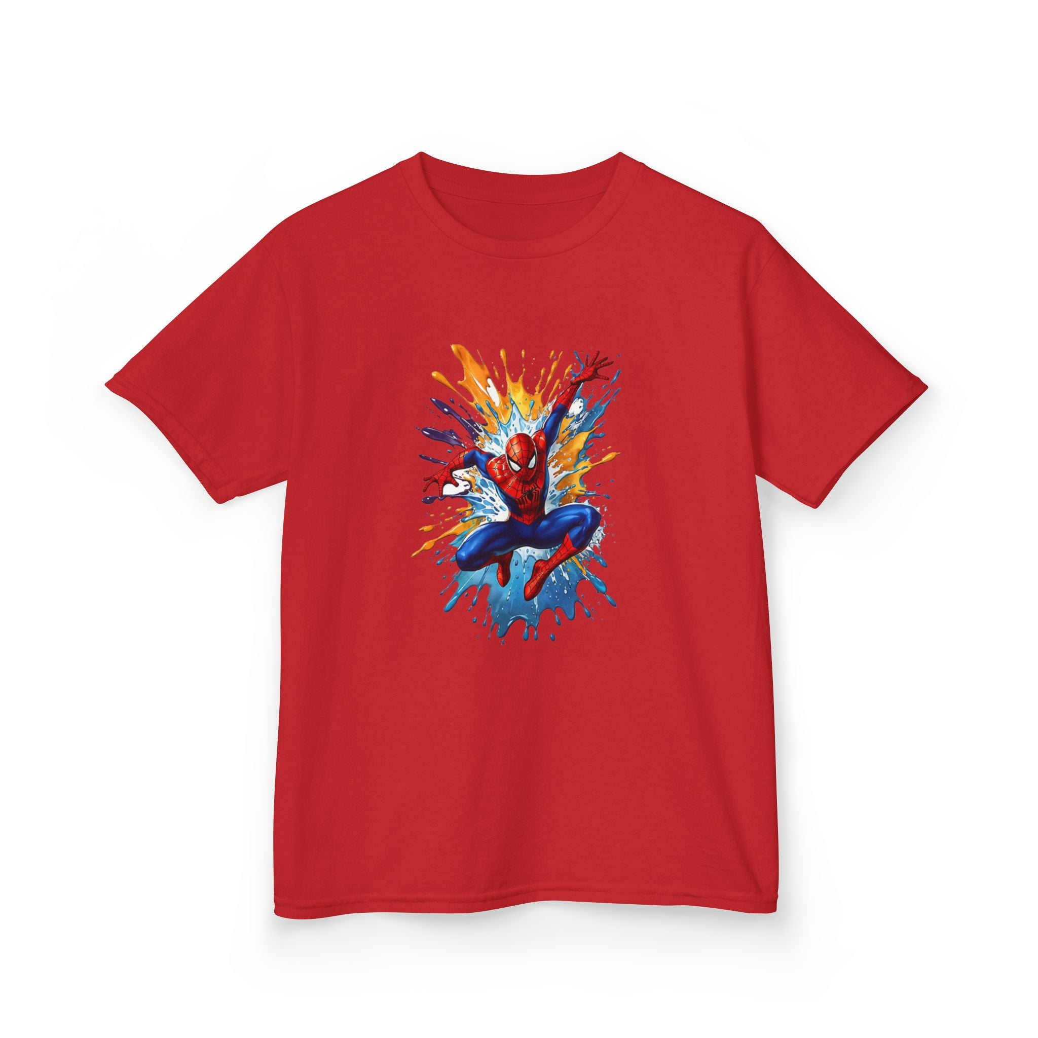 Spider-Man Kids T‑Shirt — Colorful Splash Spider Hero Design