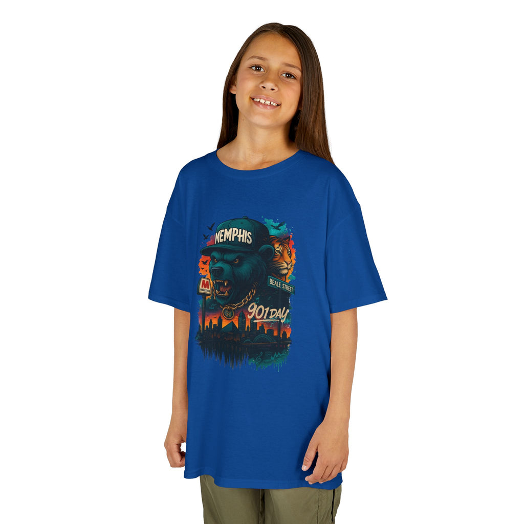 Kids Tee — Memphis Guitar Skyline Graphic ("Memphis 901")