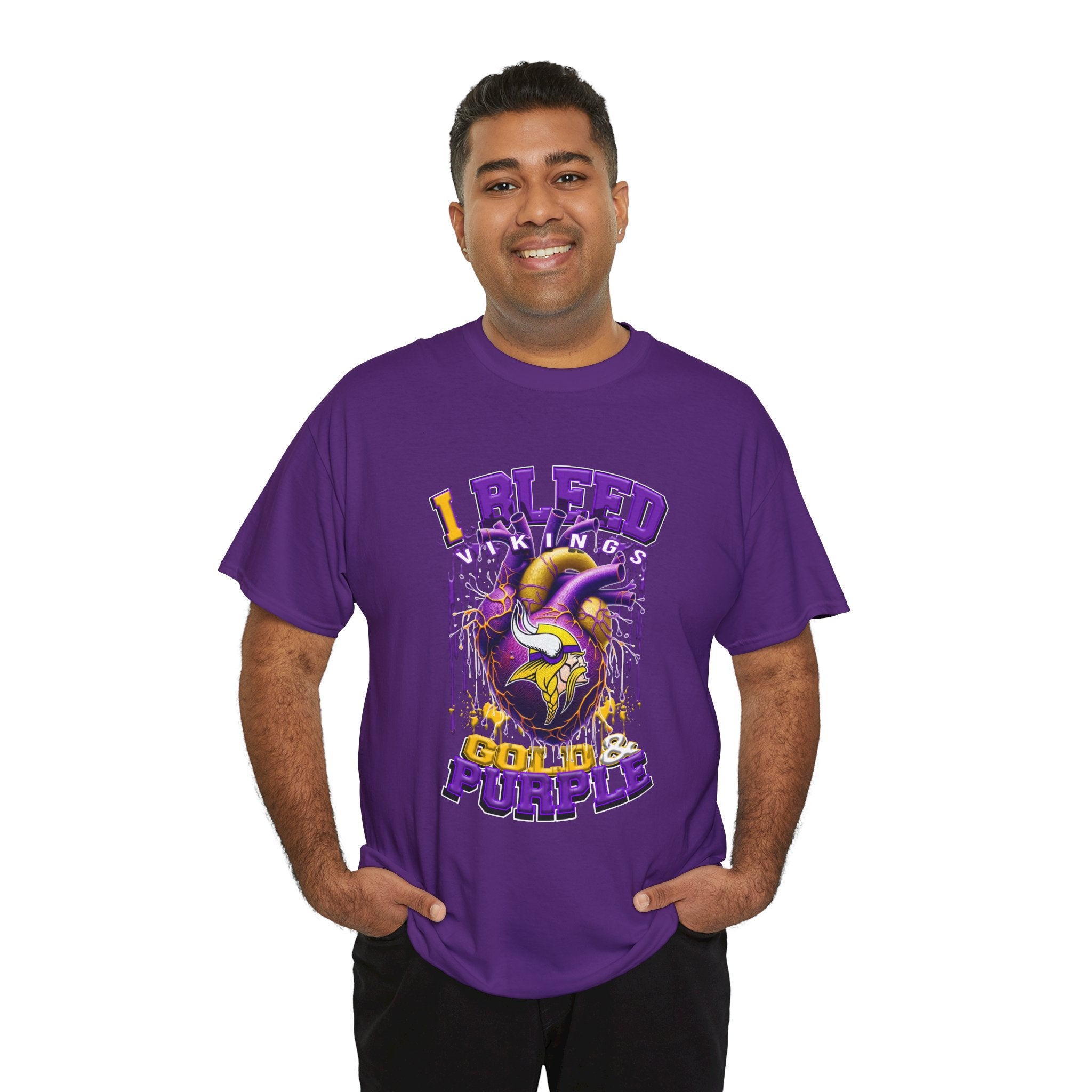 I Bleed Gold & Purple Vikings T-Shirt — Minnesota Football Fan Tee