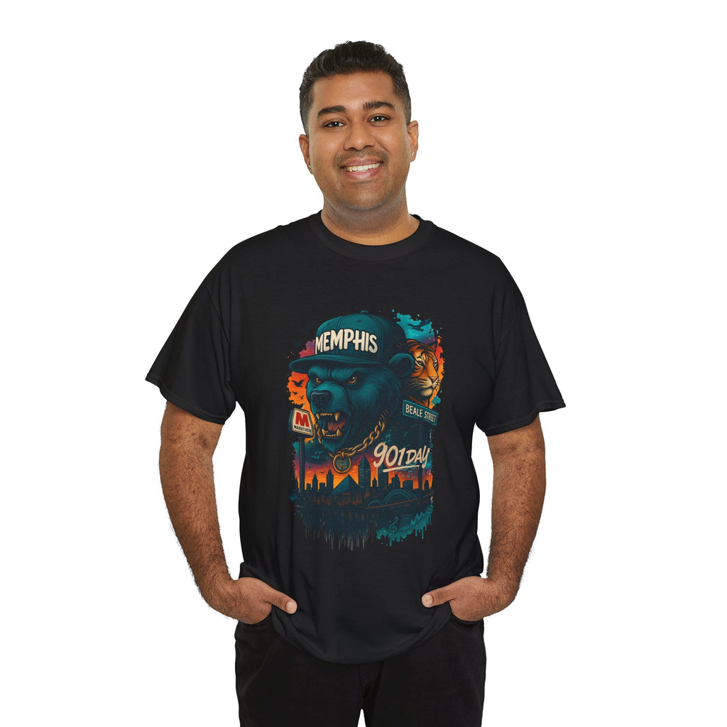 Memphis Bear Skyline T-Shirt — 901 Day City Pride Tee