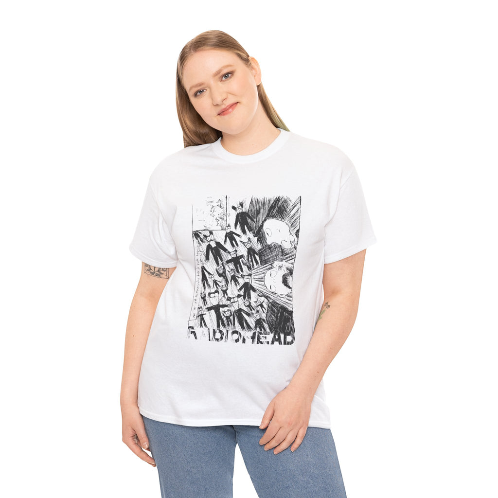 Graphic Tee — Grayscale Manga Crow Design ("IDOL DEAD")