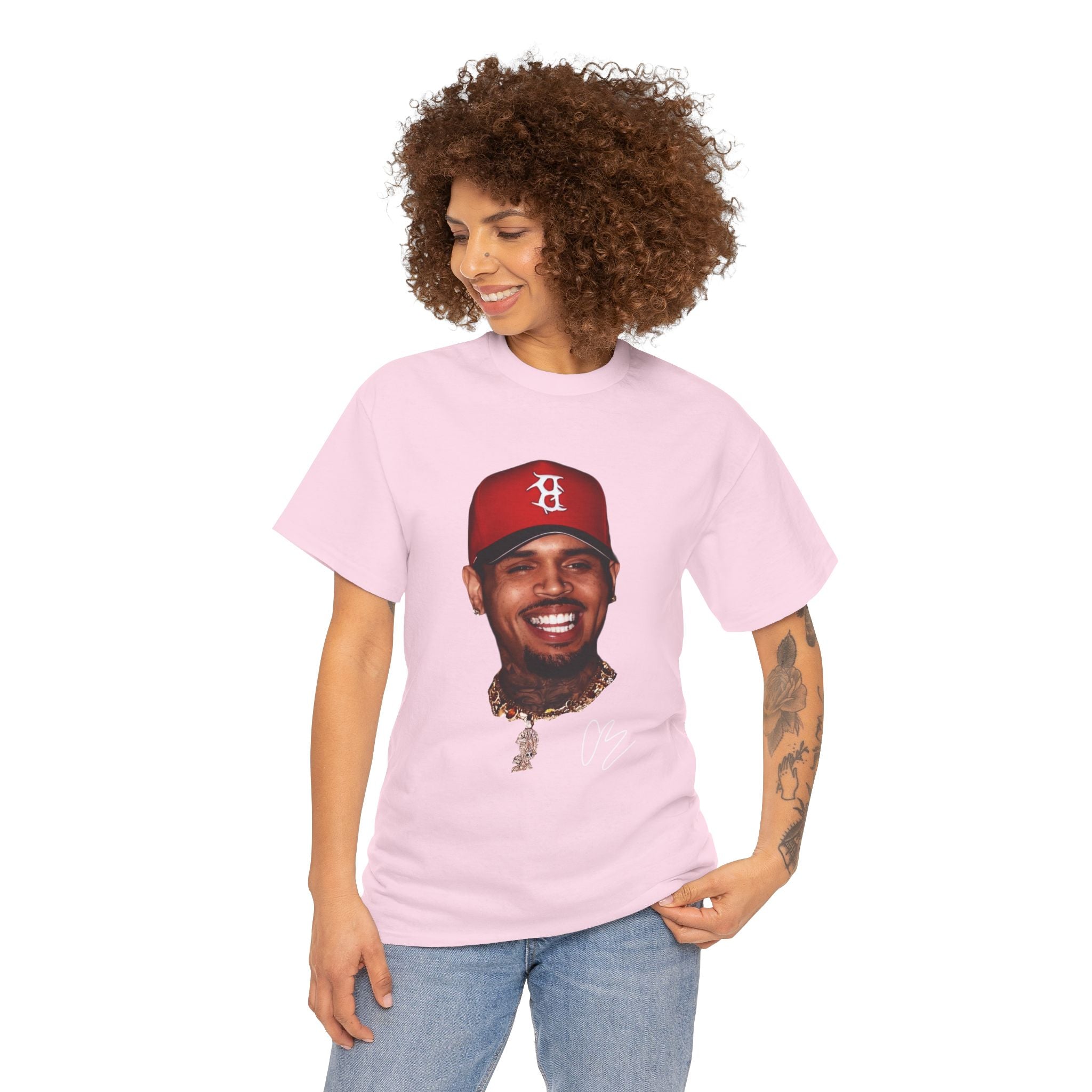 T-Shirt — Smiling Celebrity Face Graphic Tee