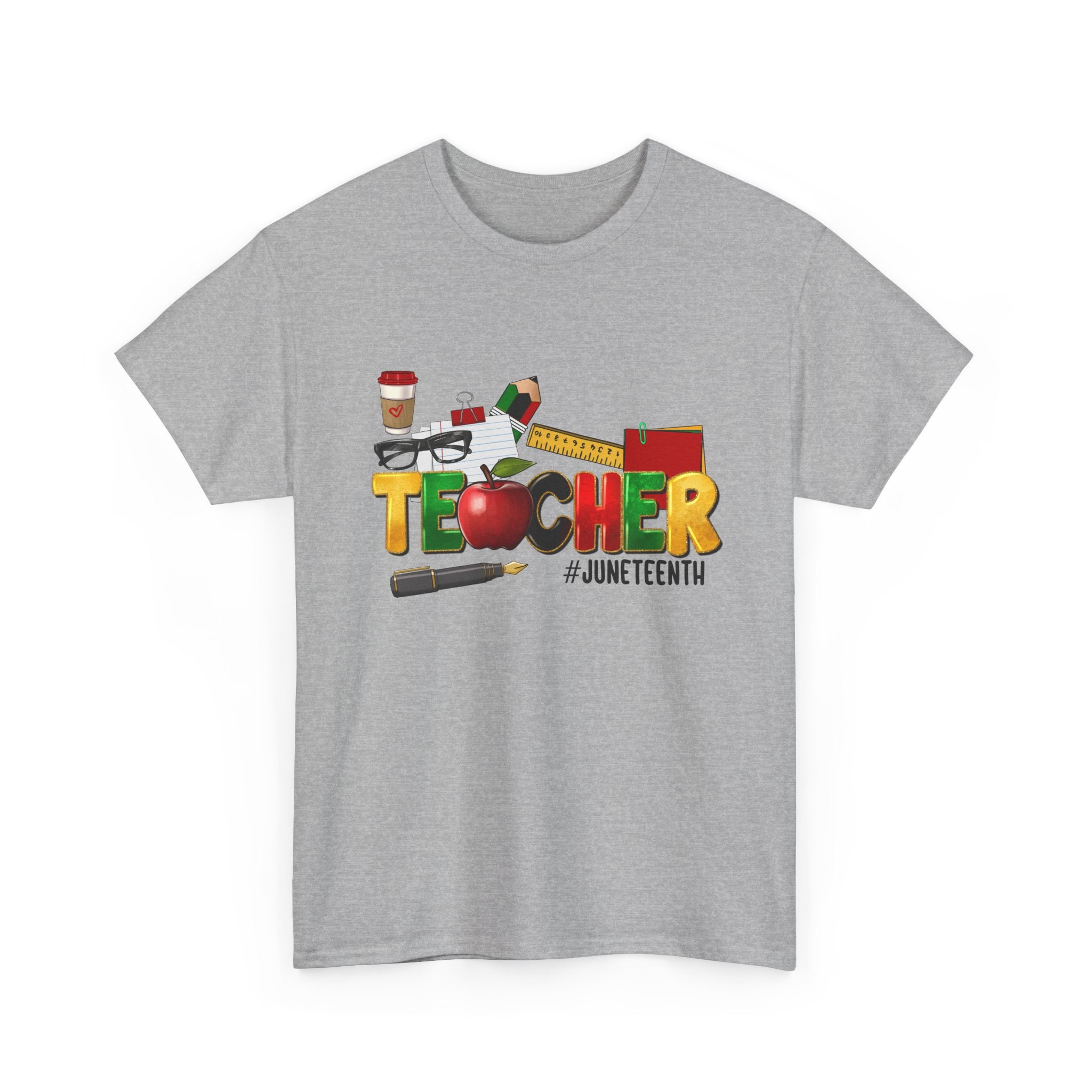 Teacher Juneteenth T-Shirt — Colorful Classroom Apple Design