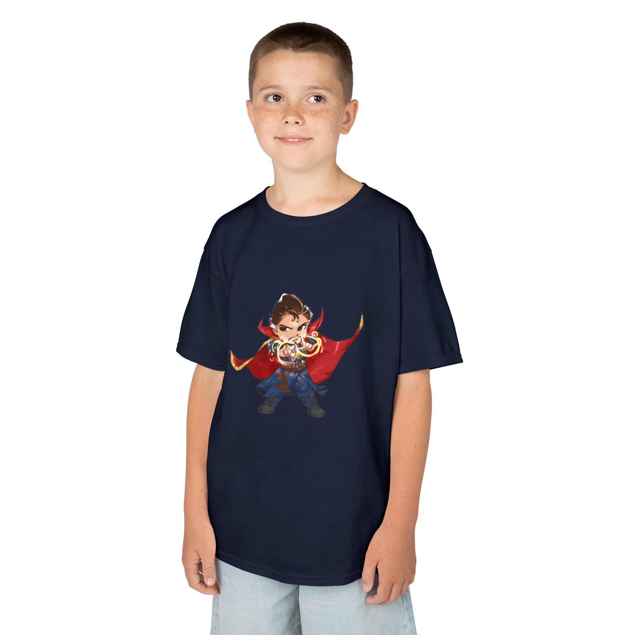 Doctor Strange Graphic Kids Tee — Cute Little Sorcerer with Red Cape Graphic