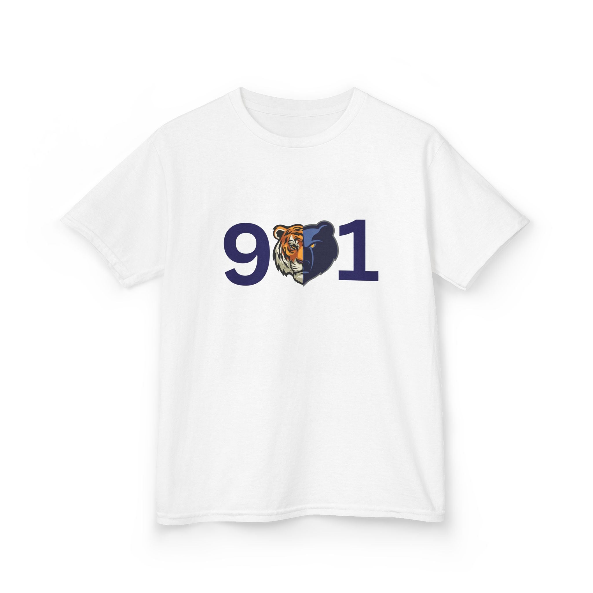 Kids 901 Memphis Tigers Tee — 901 with Tiger Face Kids T‑Shirt
