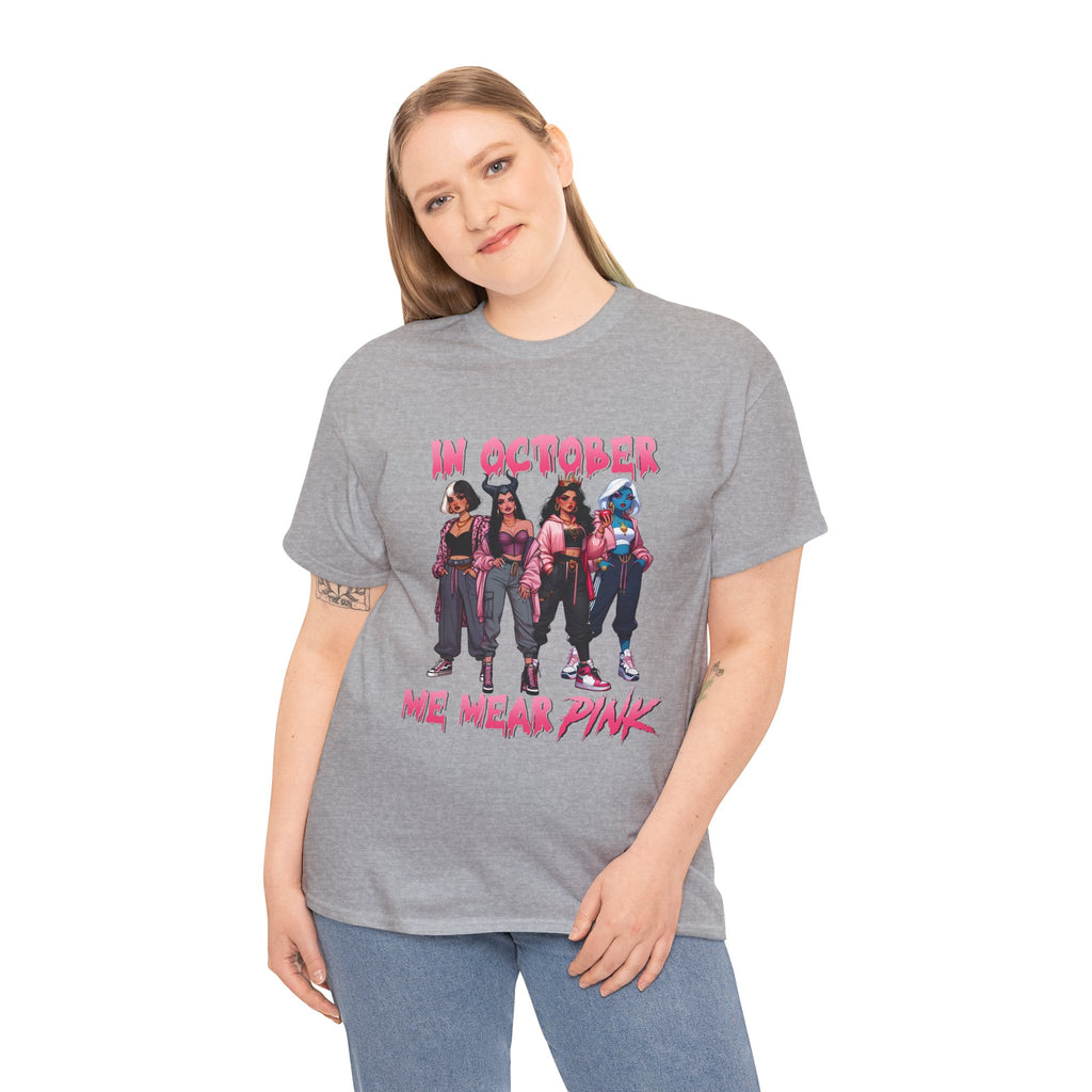 In October We Wear Pink T-Shirt — Breast Cancer Awareness Graphic Tee