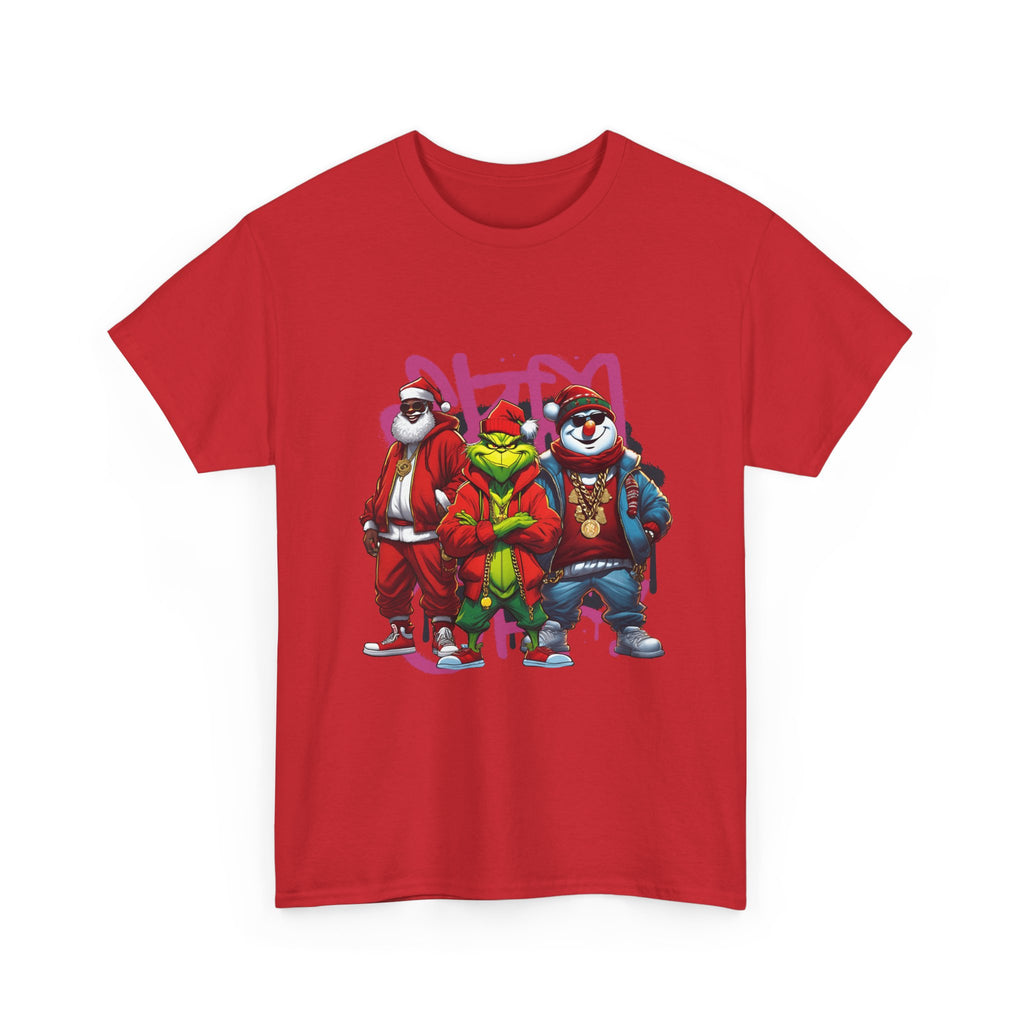 Christmas Hip-Hop Character T-Shirt — Santa, Grinch & Snowman Streetwear