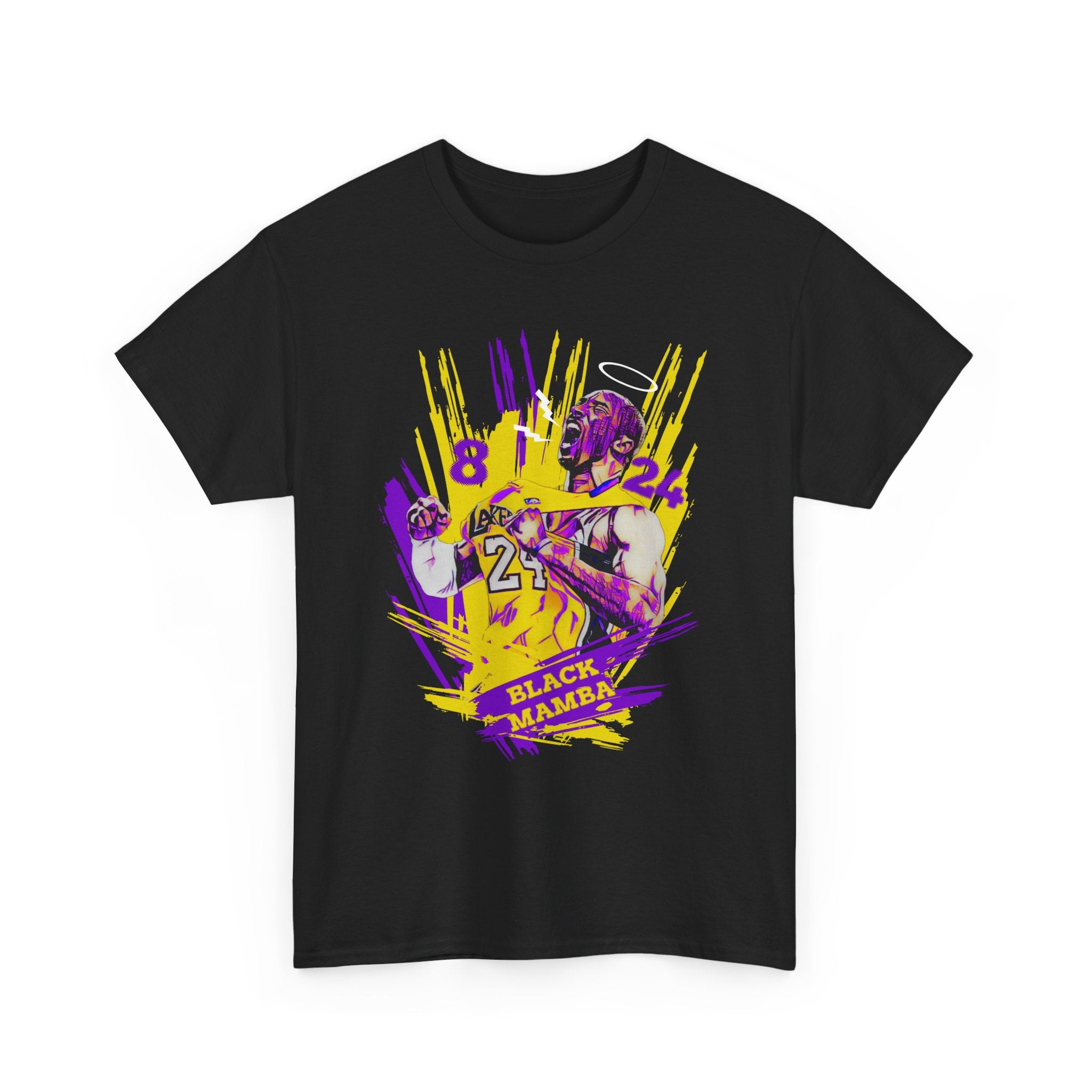 Kobe Bryant Black Mamba Basketball Tribute Tee — Purple & Gold 'Black Mamba' Graphic