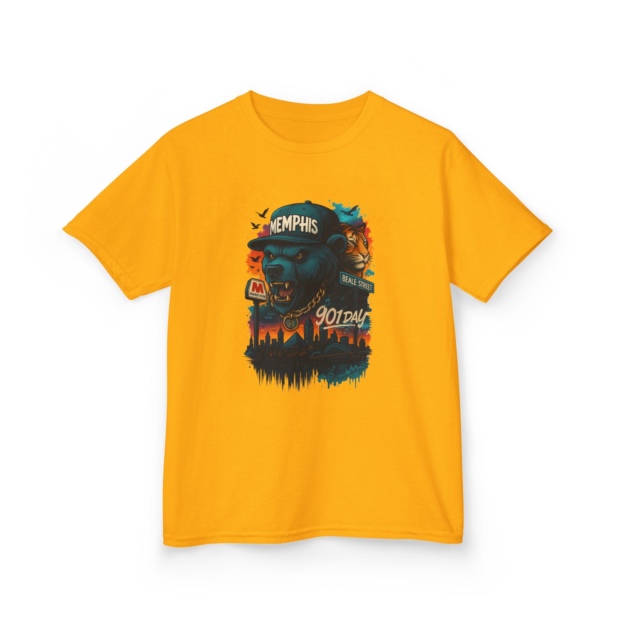 Kids Tee — Memphis Guitar Skyline Graphic ("Memphis 901")