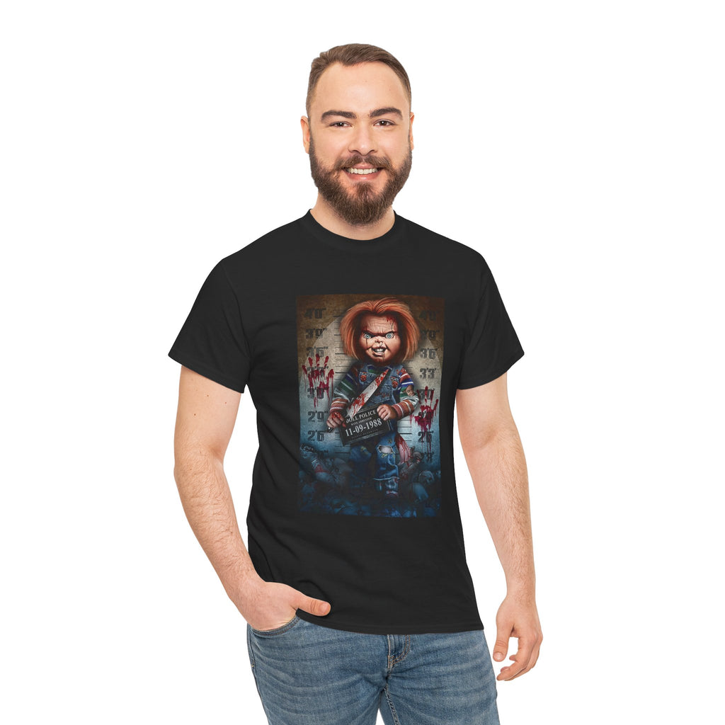 Horror Doll Graphic T‑Shirt — Creepy Chucky Style Slayer Tee