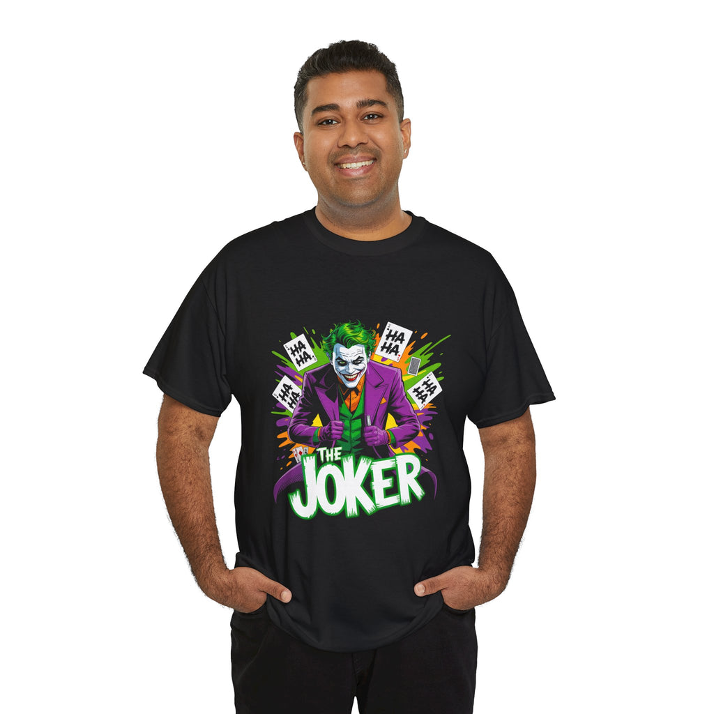 Joker Graphic T-Shirt — Comic Villain Neon Design