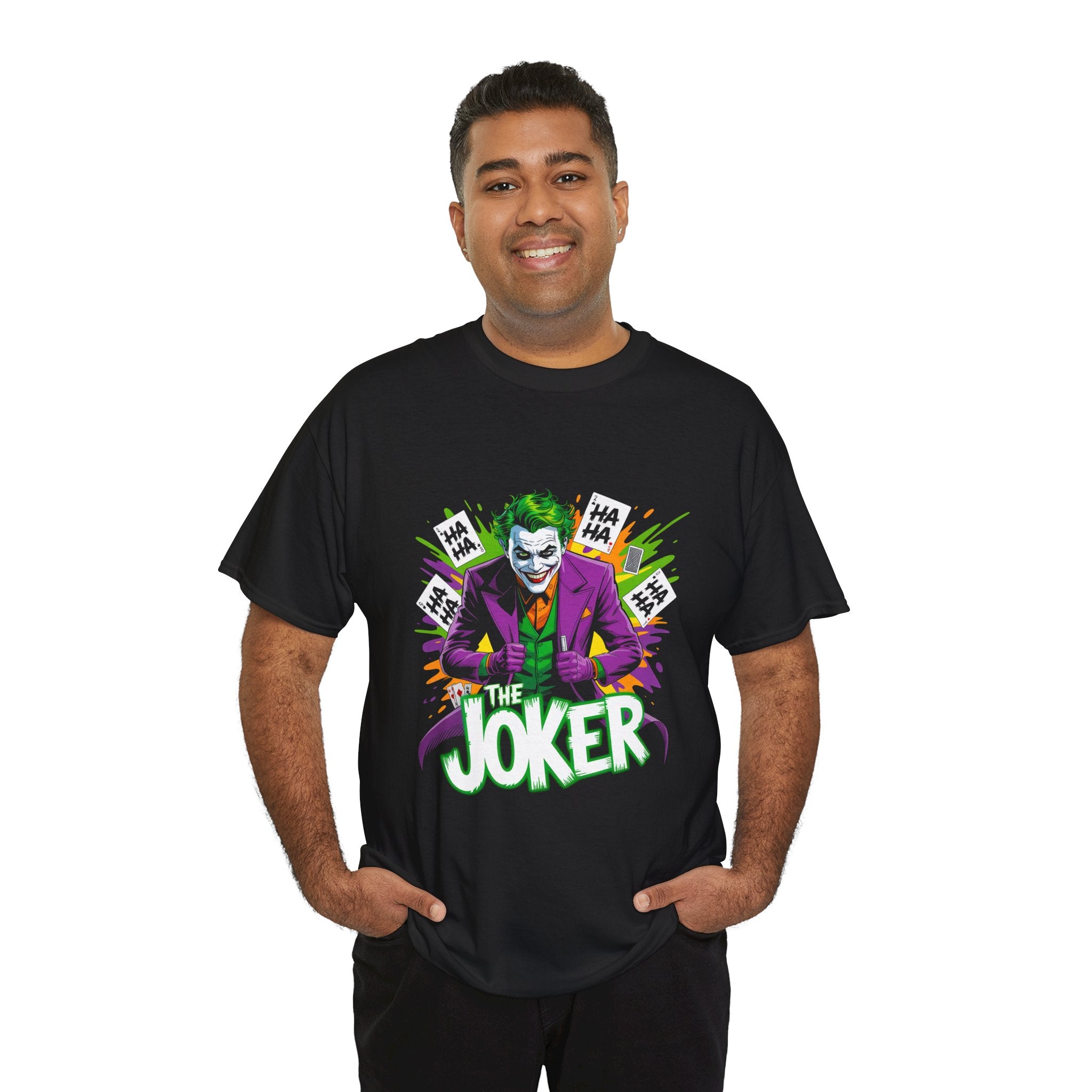 Joker Graphic T-Shirt — Comic Villain Neon Design