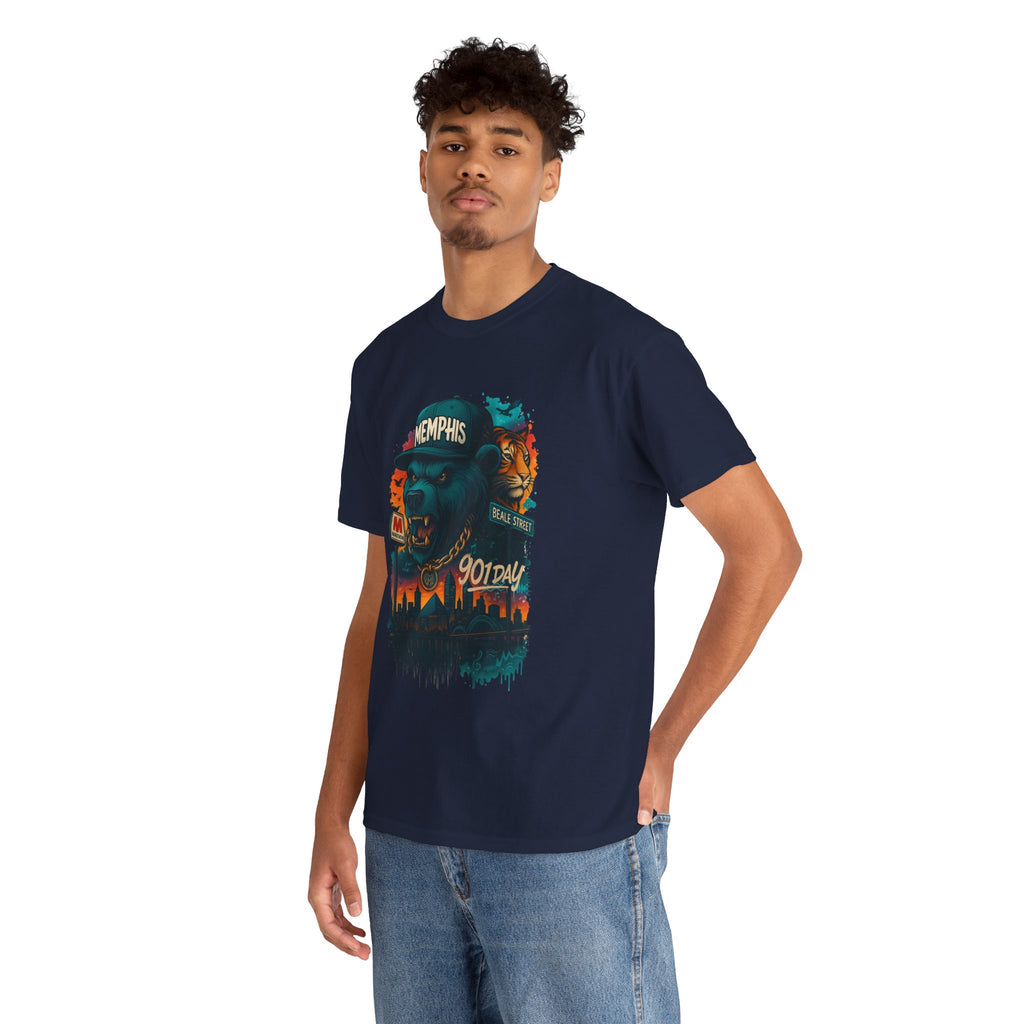 Memphis Bear Skyline T-Shirt — 901 Day City Pride Tee