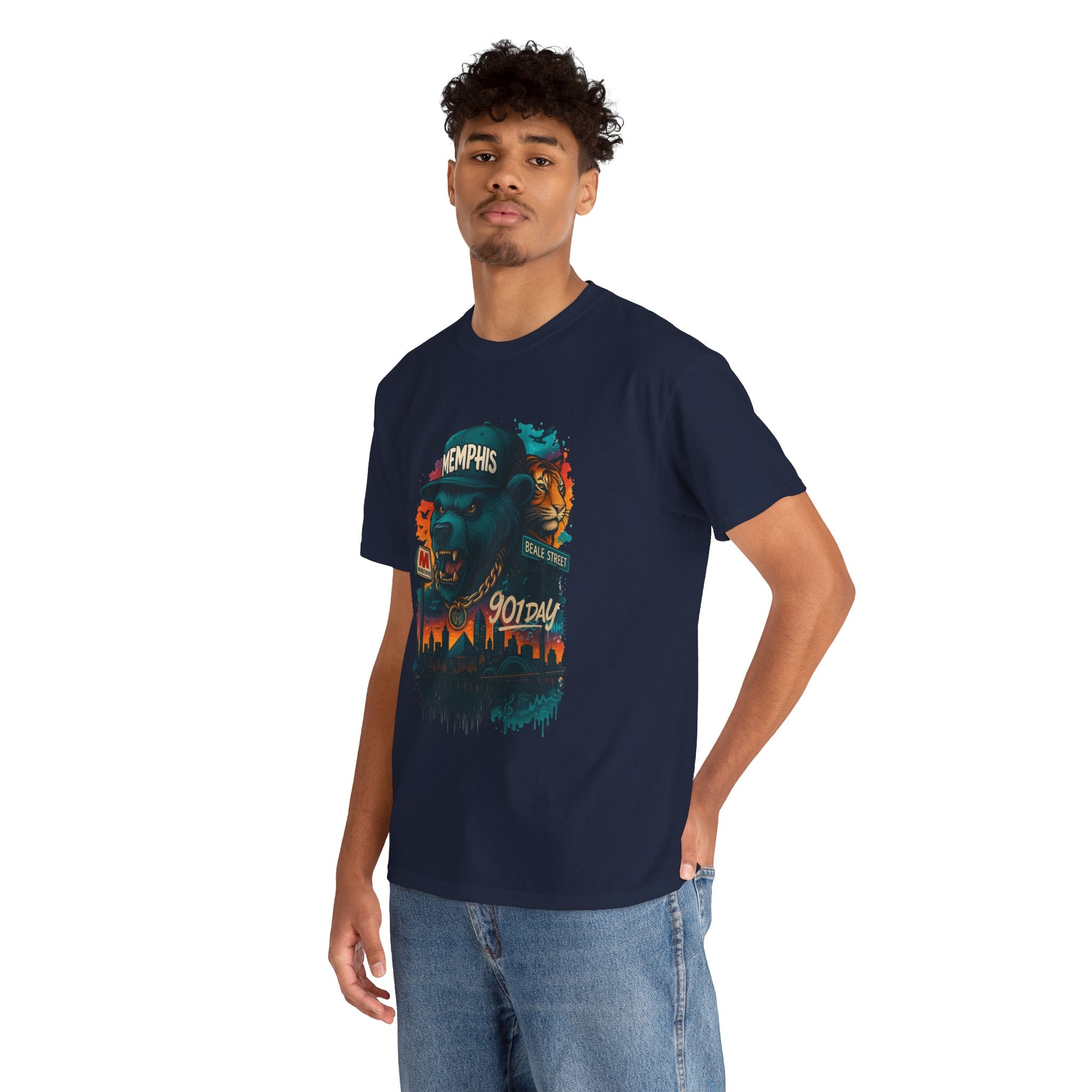 Memphis Bear Skyline T-Shirt — 901 Day City Pride Tee