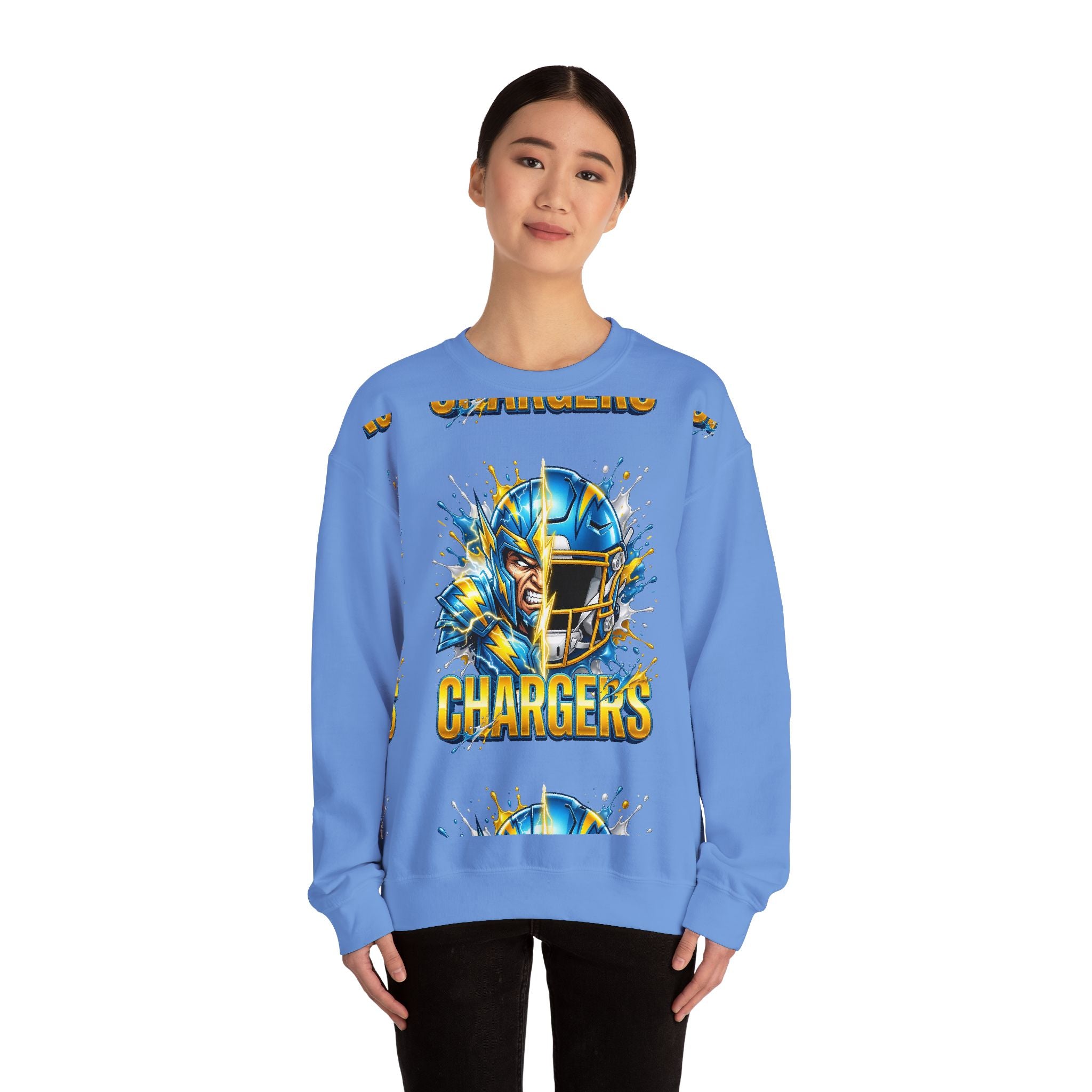 Chargers Lightning Helmet Sweatshirt — Football Fan Crewneck