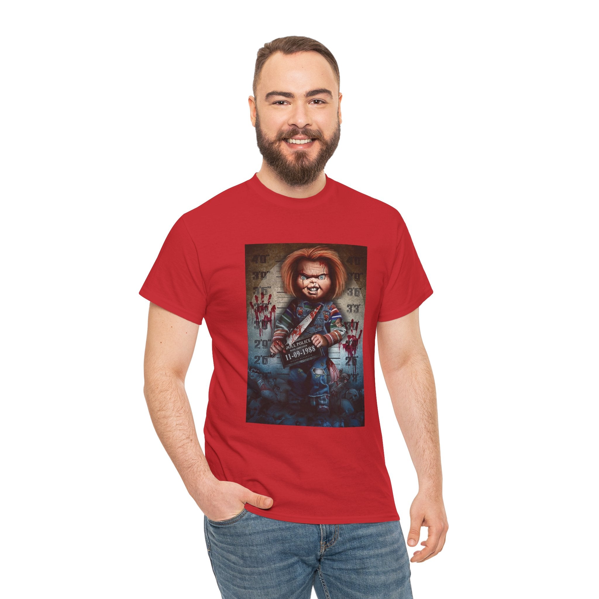 Horror Doll Graphic T‑Shirt — Creepy Chucky Style Slayer Tee