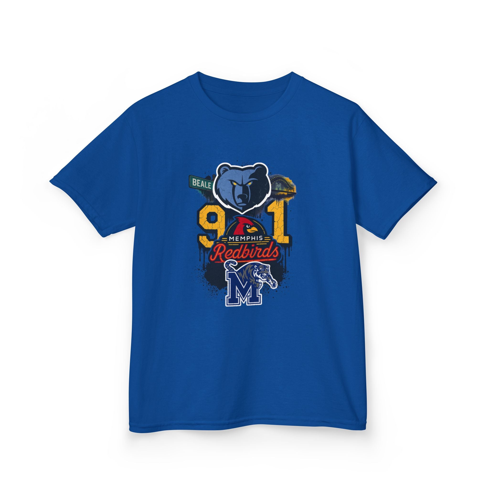 Kids Sports Mascot Tee — '901 Redbirds & M Logo Graphic