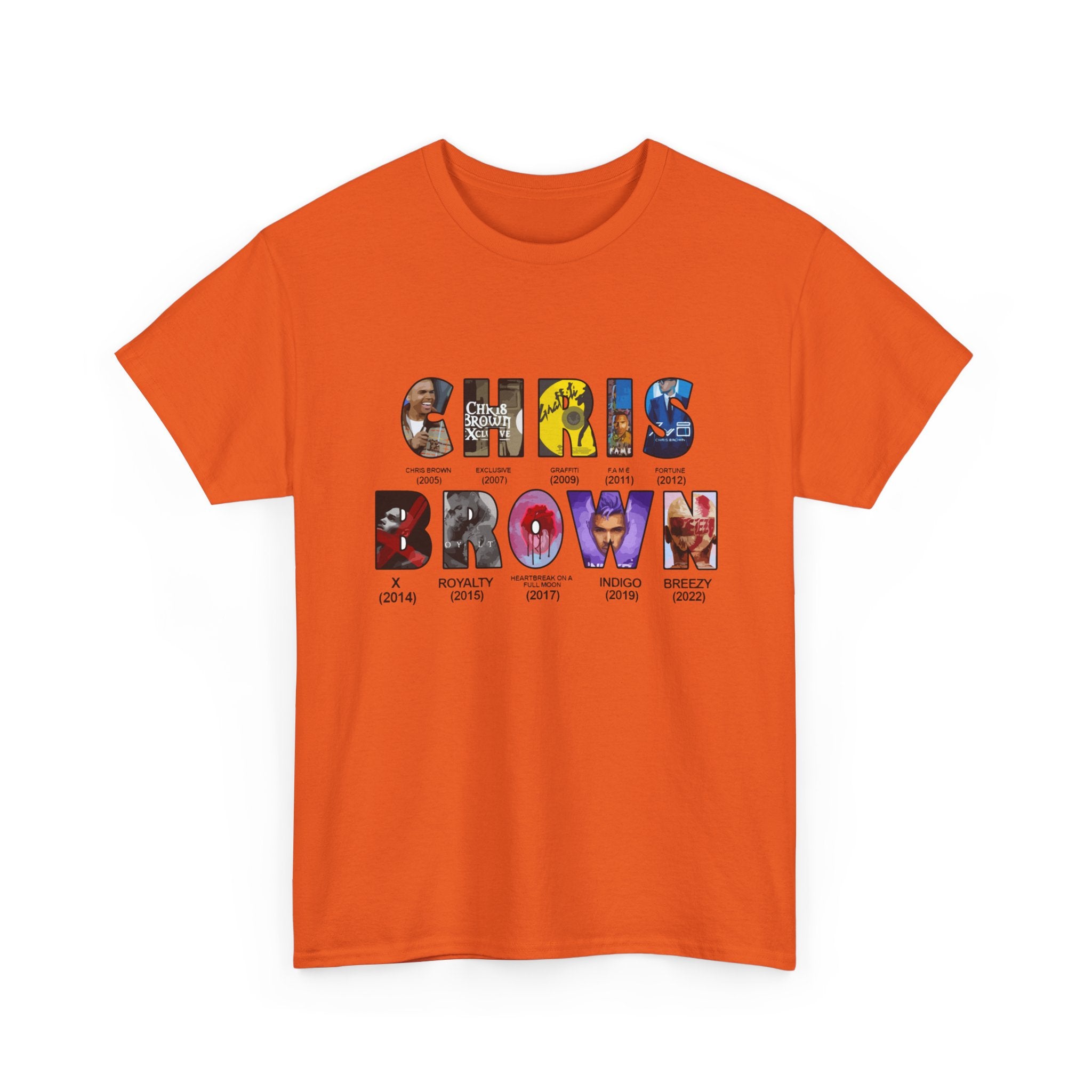 Chris Brown Collage Tee — R&B Artist Photo Letter Graphic T-Shirt