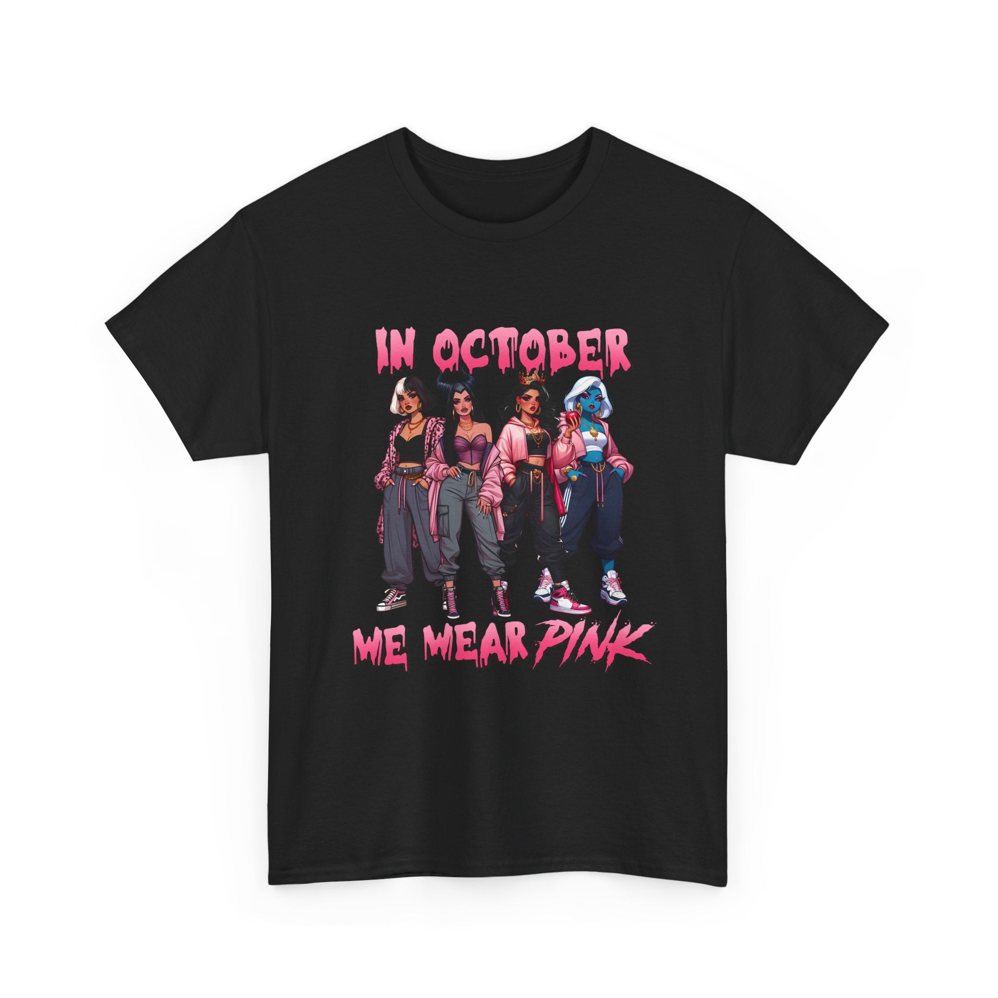 In October We Wear Pink T-Shirt — Breast Cancer Awareness Graphic Tee