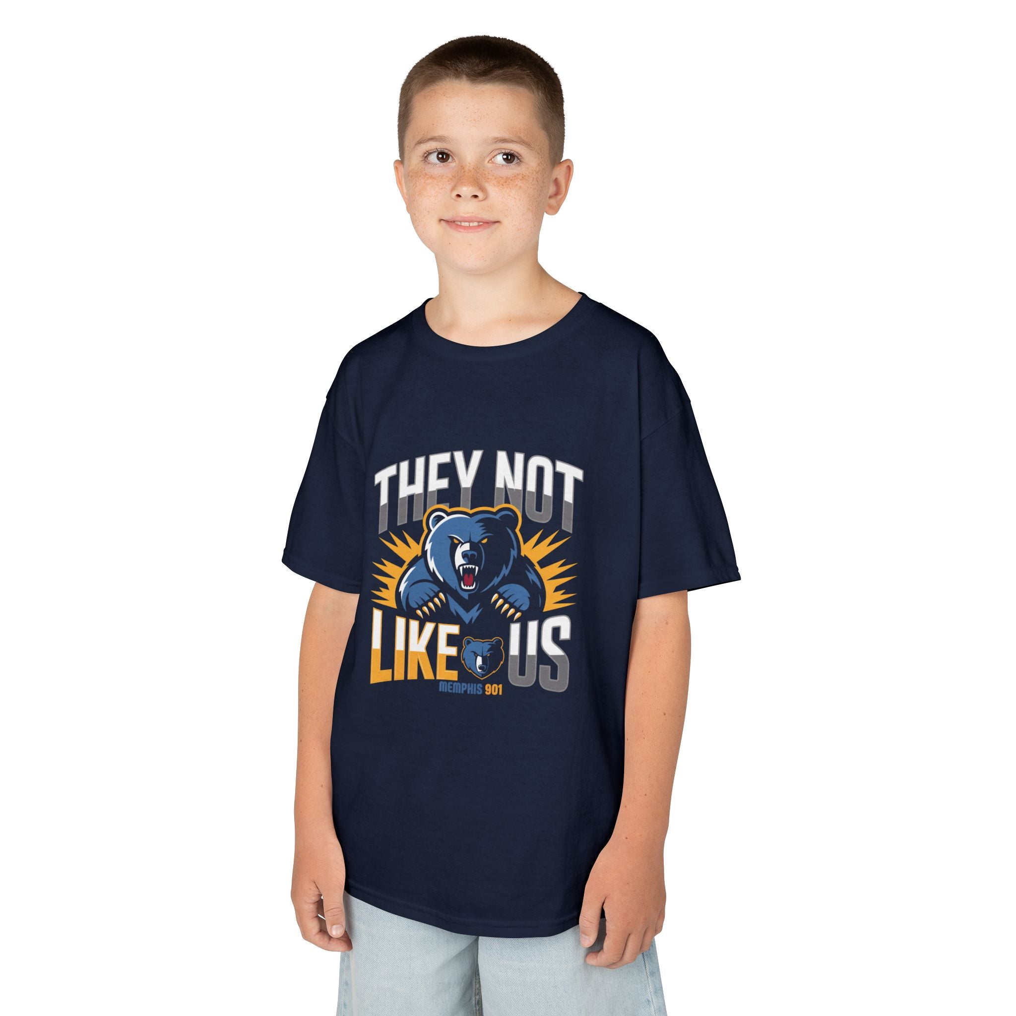 Kids T-Shirt — "They Not Like Us" Grizzly Mascot Sports Tee