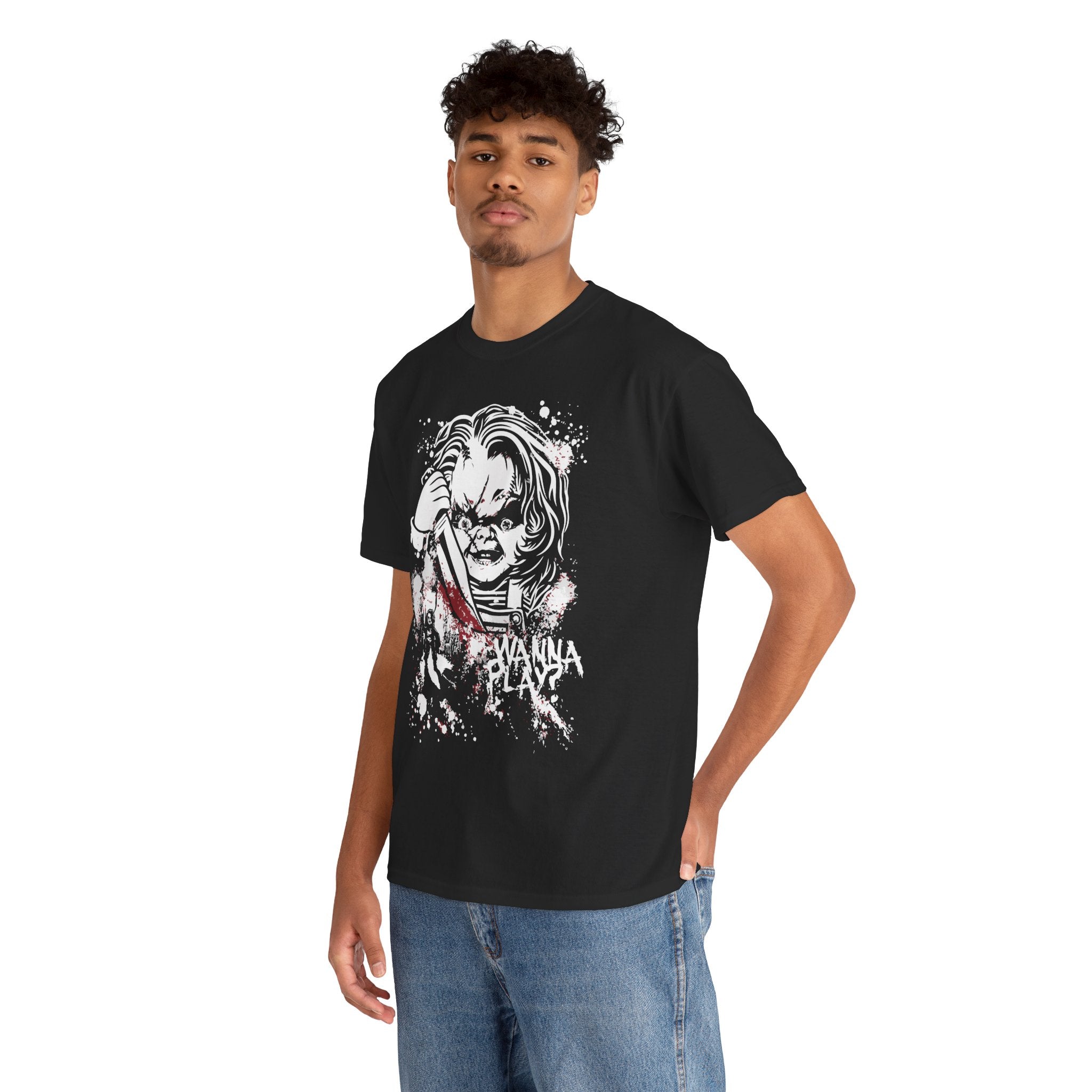 Horror Chucky the Killer Doll Tee — "Wanna Play?" Graphic T‑Shirt