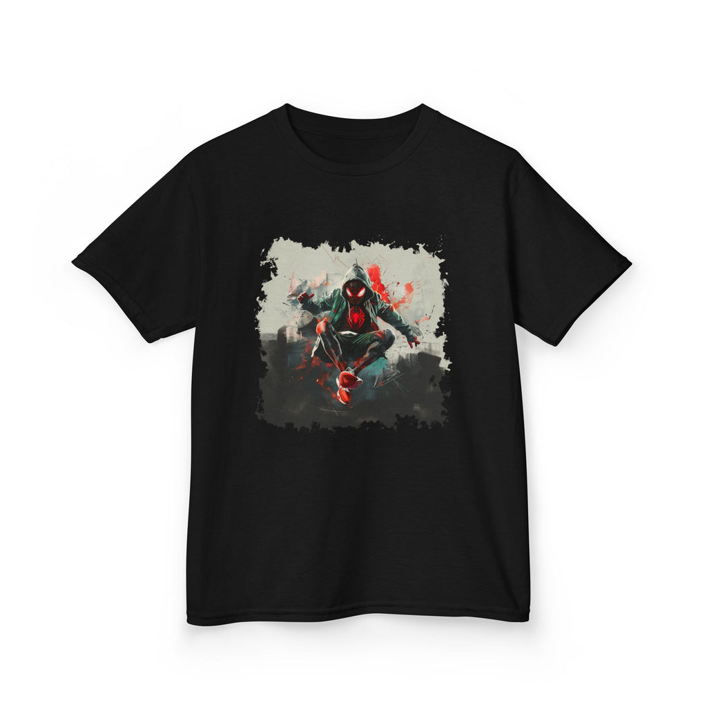 Kids Spider Hero T‑Shirt — Red & Black Action Graphic Tee
