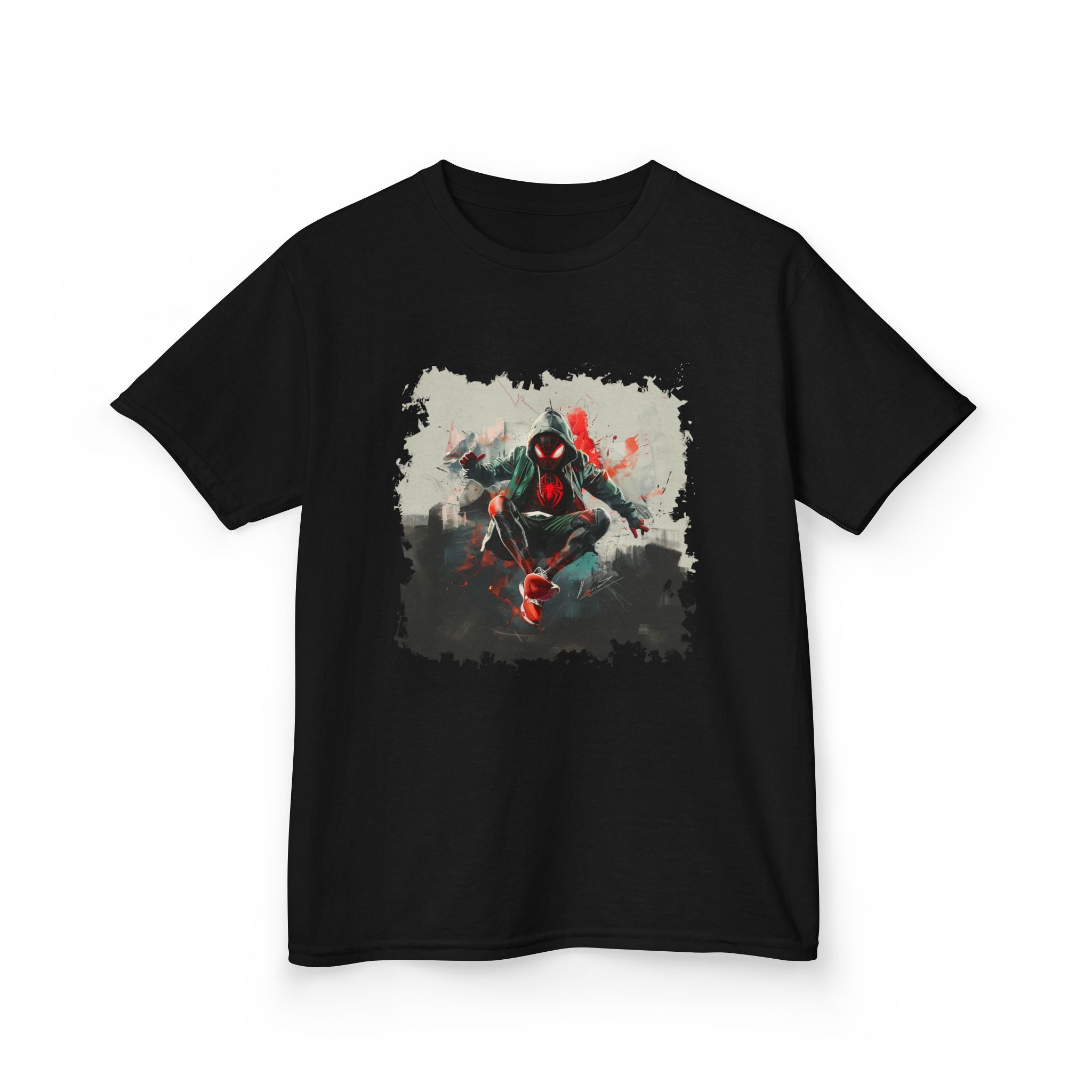 Kids Spider Hero T‑Shirt — Red & Black Action Graphic Tee
