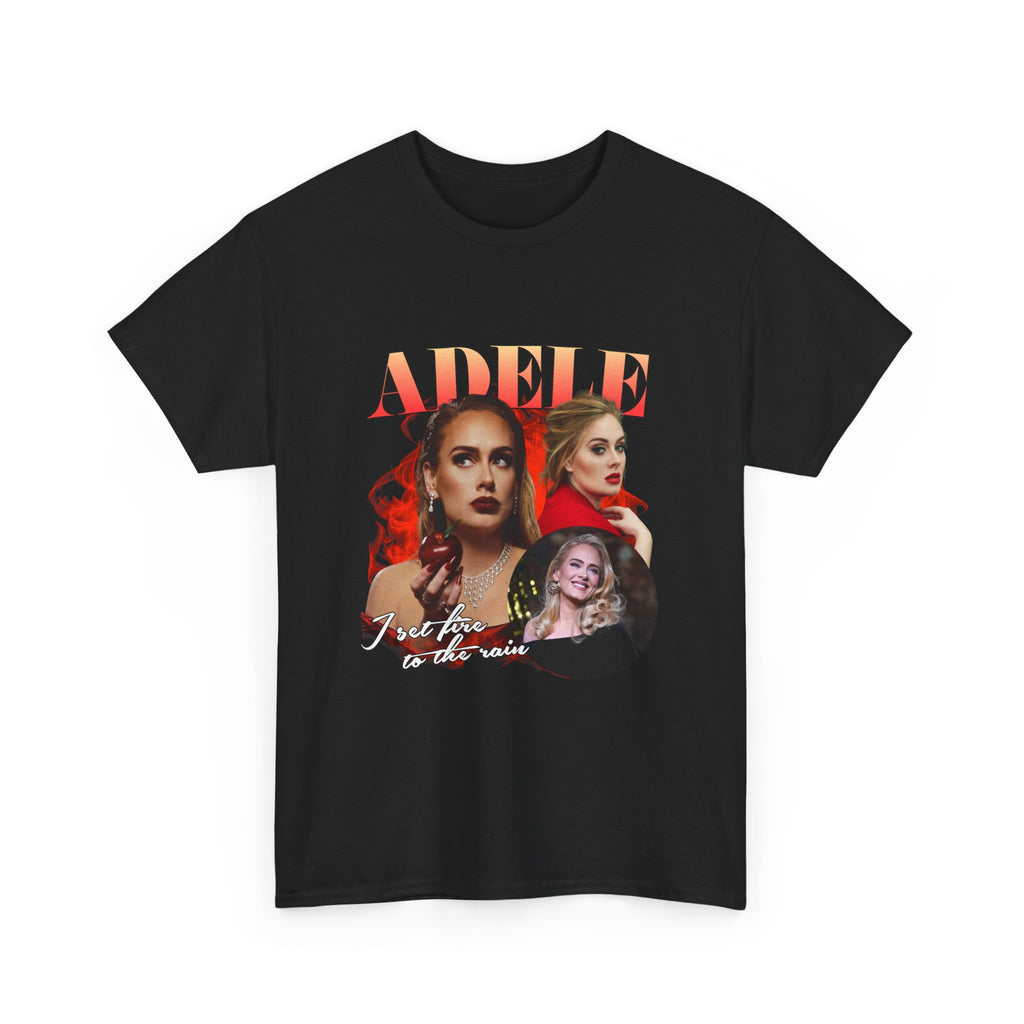 Music Icon Portrait Tee — 'Set Fire to the Rain' Graphic