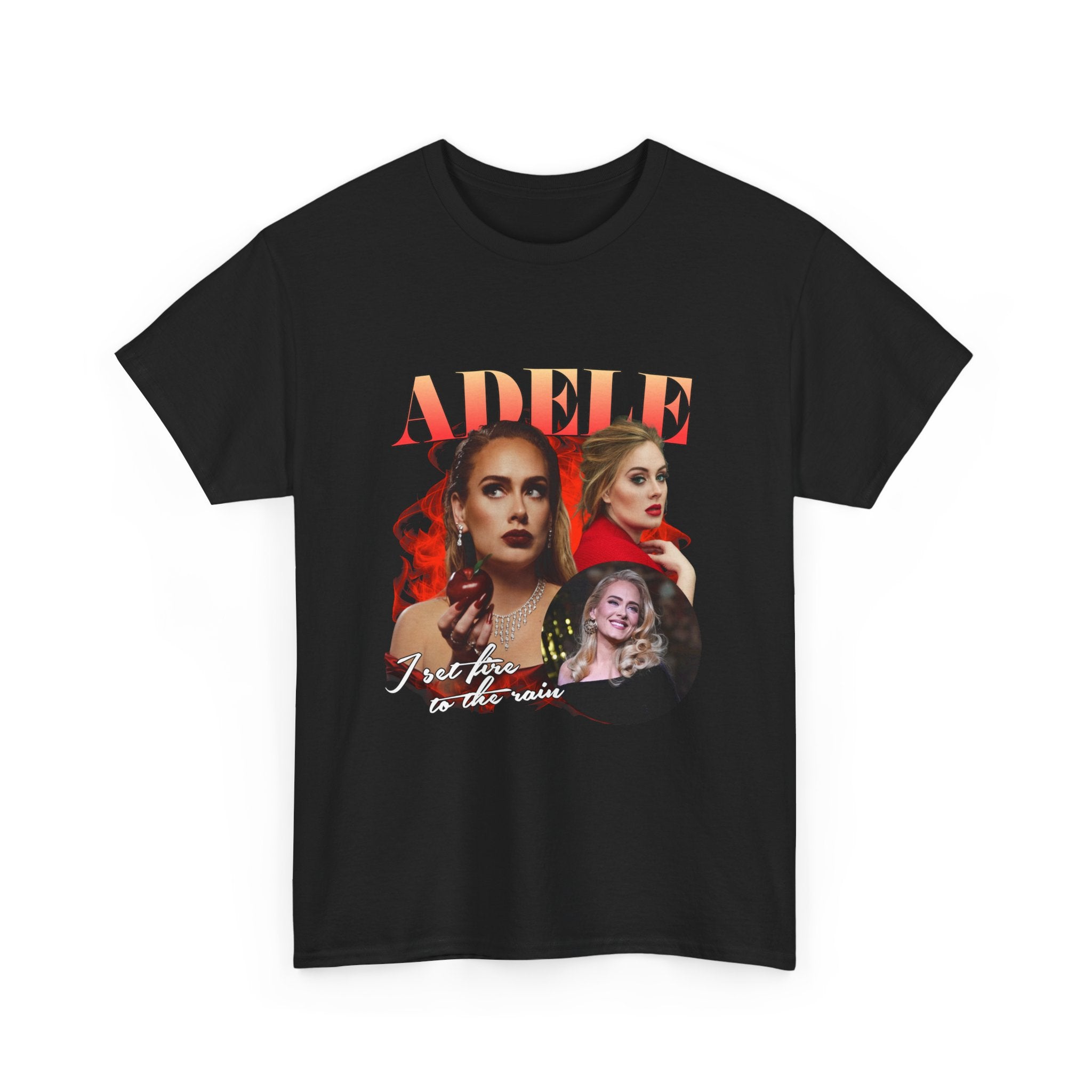 Music Icon Portrait Tee — 'Set Fire to the Rain' Graphic