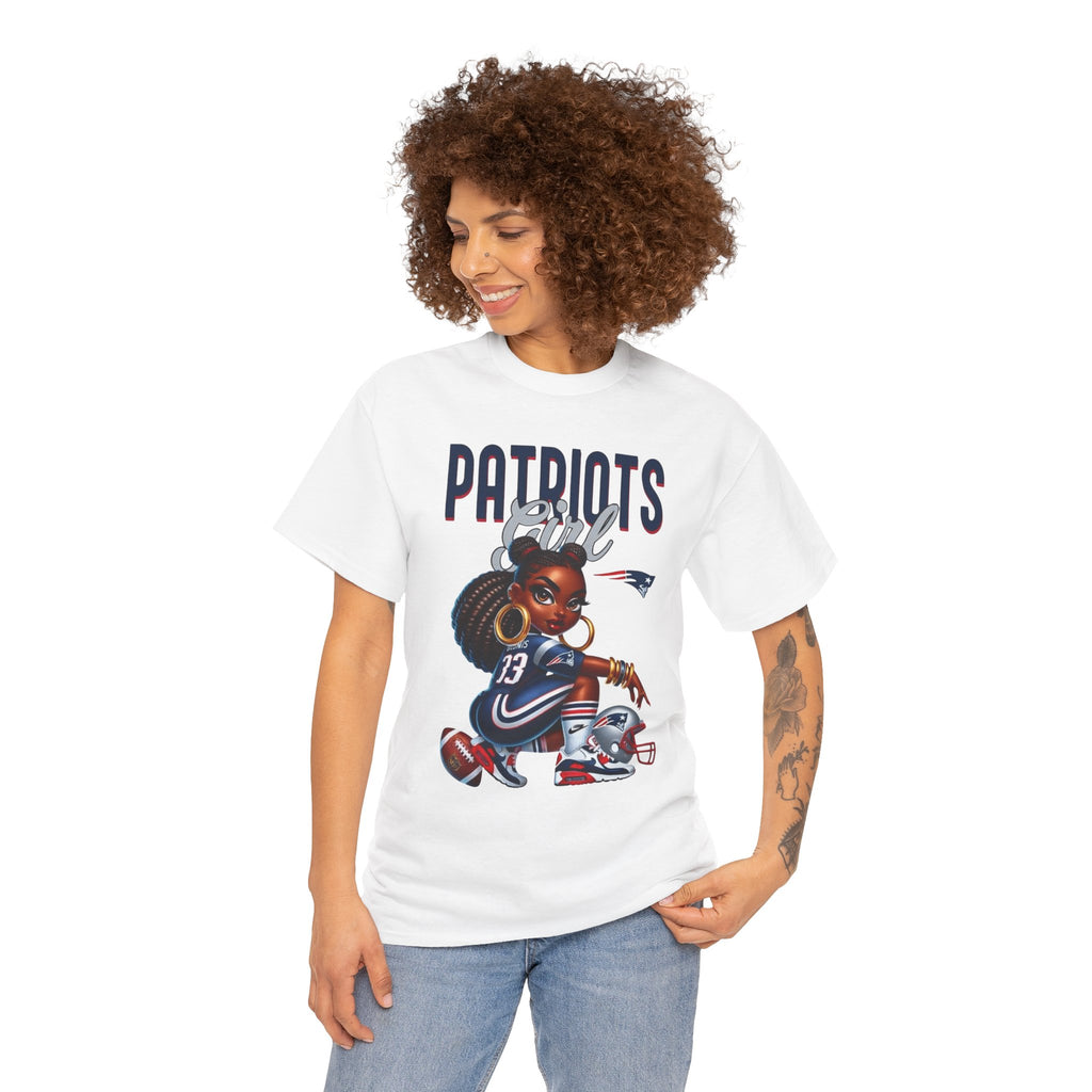 Patriots Girl Football Tee — Retro NFL Fan Shirt
