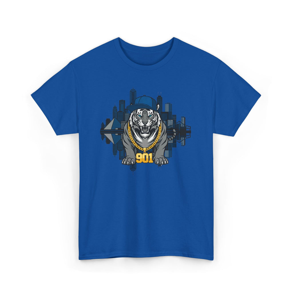 901 Tiger Skyline T‑Shirt — Urban Streetwear Tee with Bold Mascot Graphic