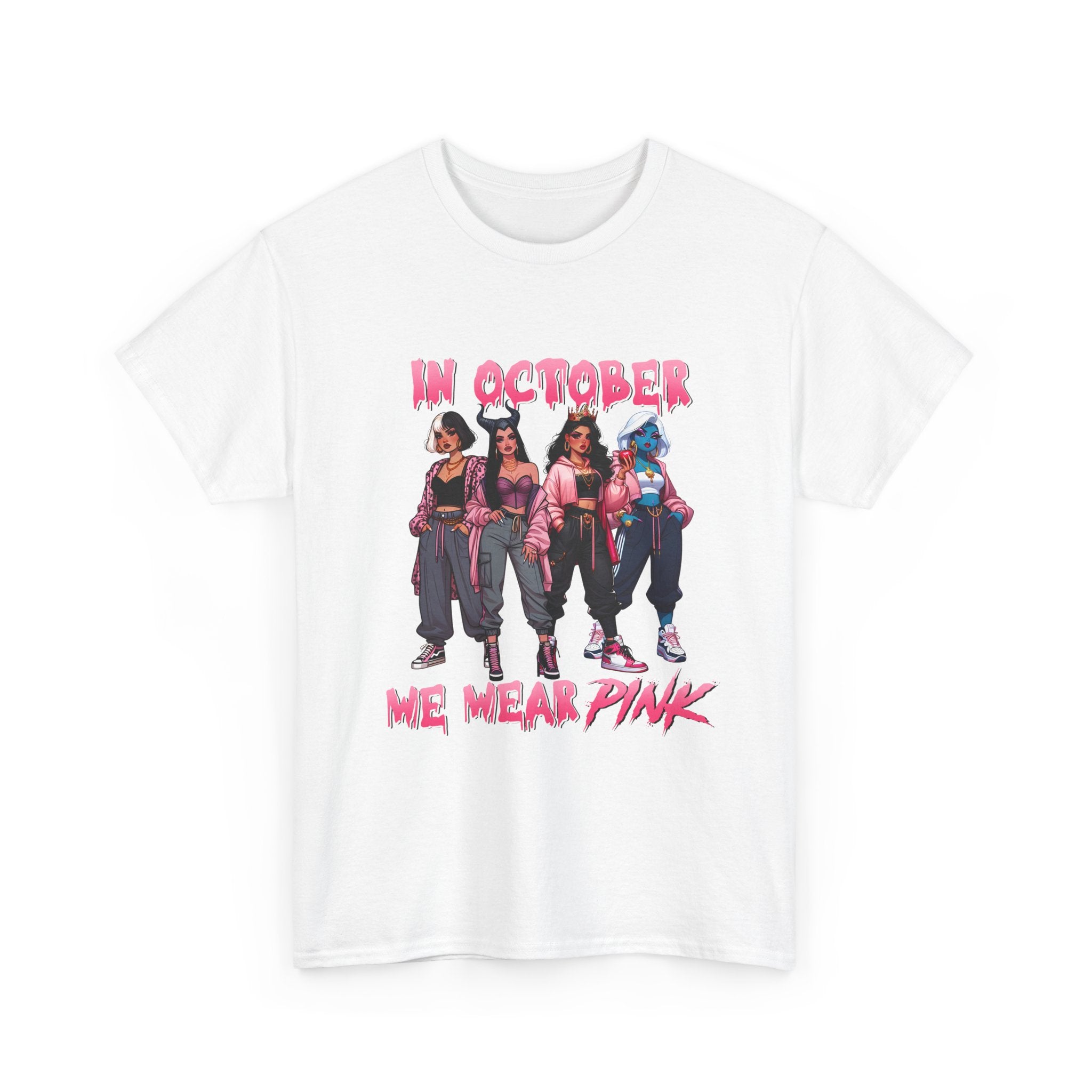 In October We Wear Pink T-Shirt — Breast Cancer Awareness Graphic Tee