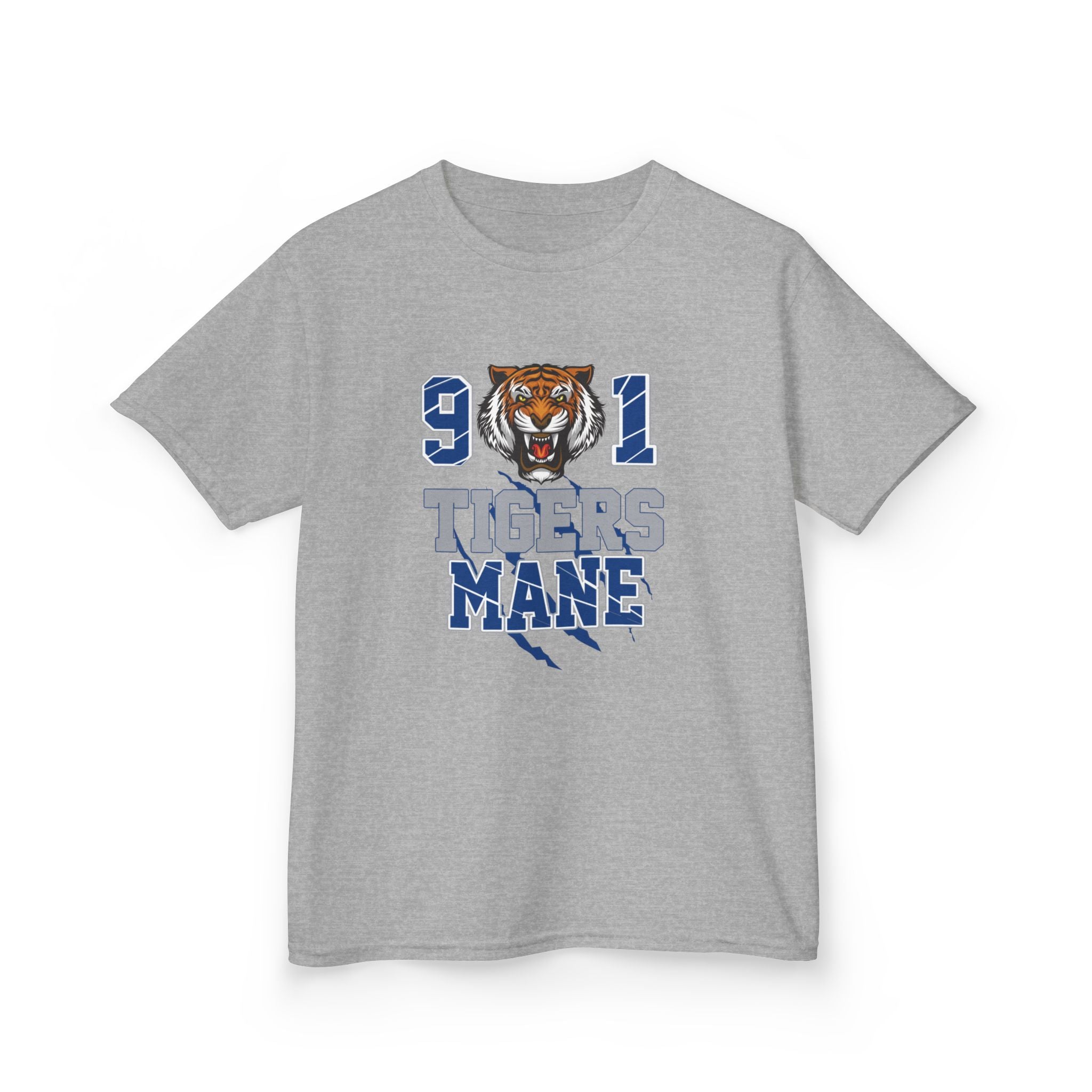 Kids Tee - '901 Tigers Mane' Youth Football Tiger Mascot Shirt