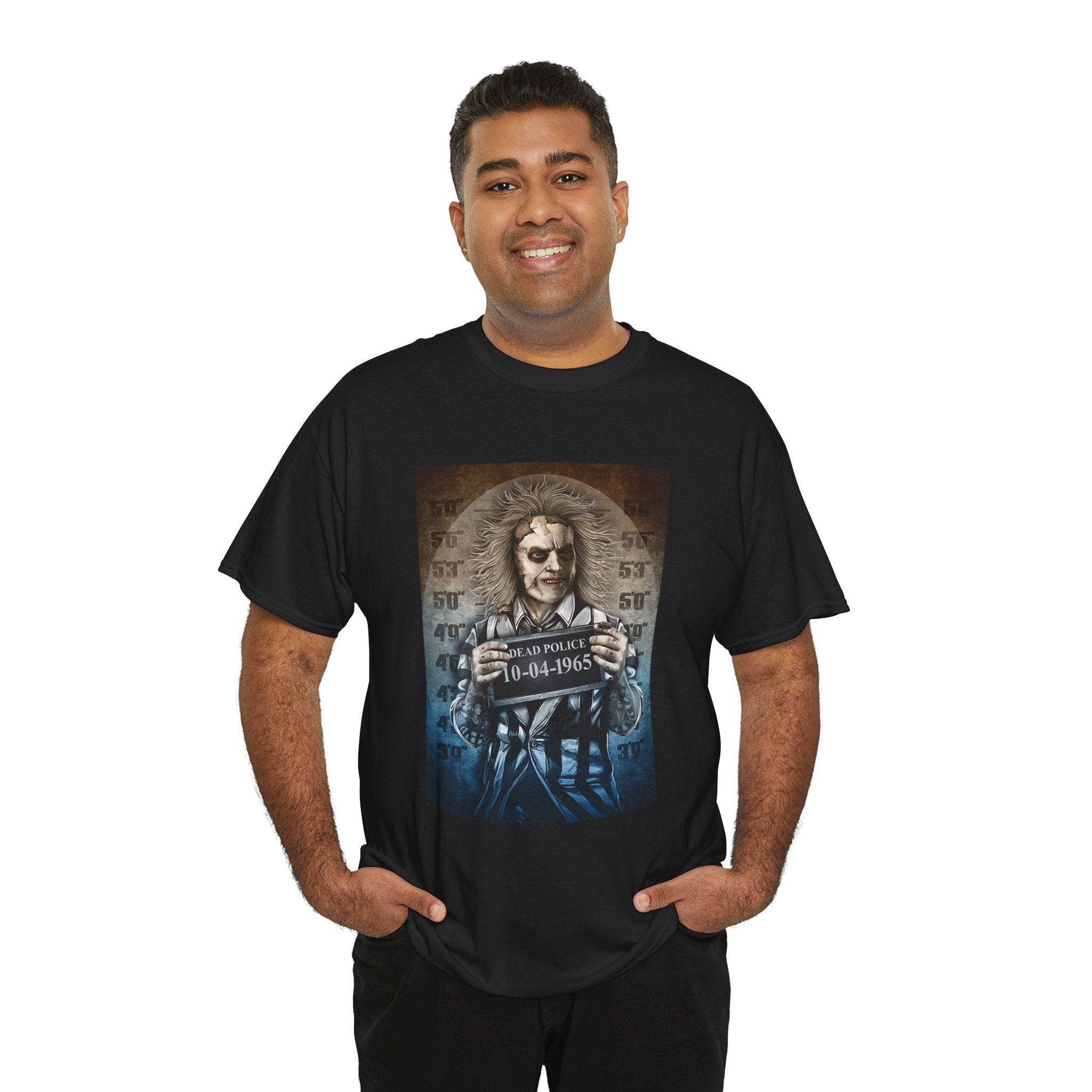 Beetlejuice Mugshot Graphic T-Shirt — Retro Horror Movie Tee