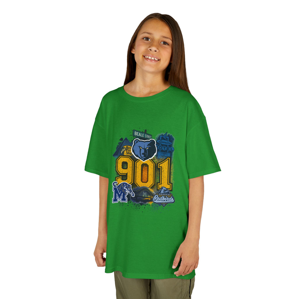 Kids Tee — '901' Memphis Pride Graphic Shirt for Children
