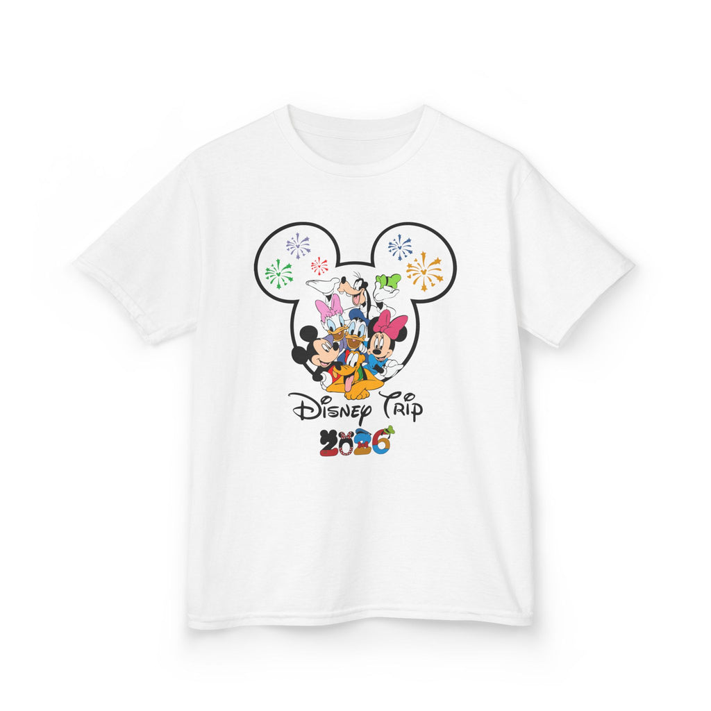 Kids Disney Trip 2026 T-Shirt — Mickey Head with Friends