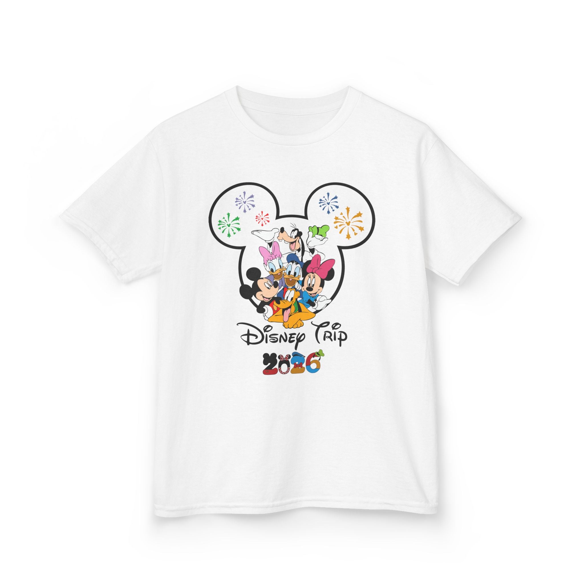 Kids Disney Trip 2026 T-Shirt — Mickey Head with Friends