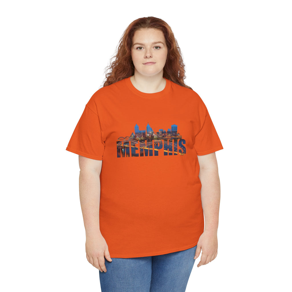 Memphis Skyline T-Shirt — Cityscape Graphic Tee with 'MEMPHIS' Text