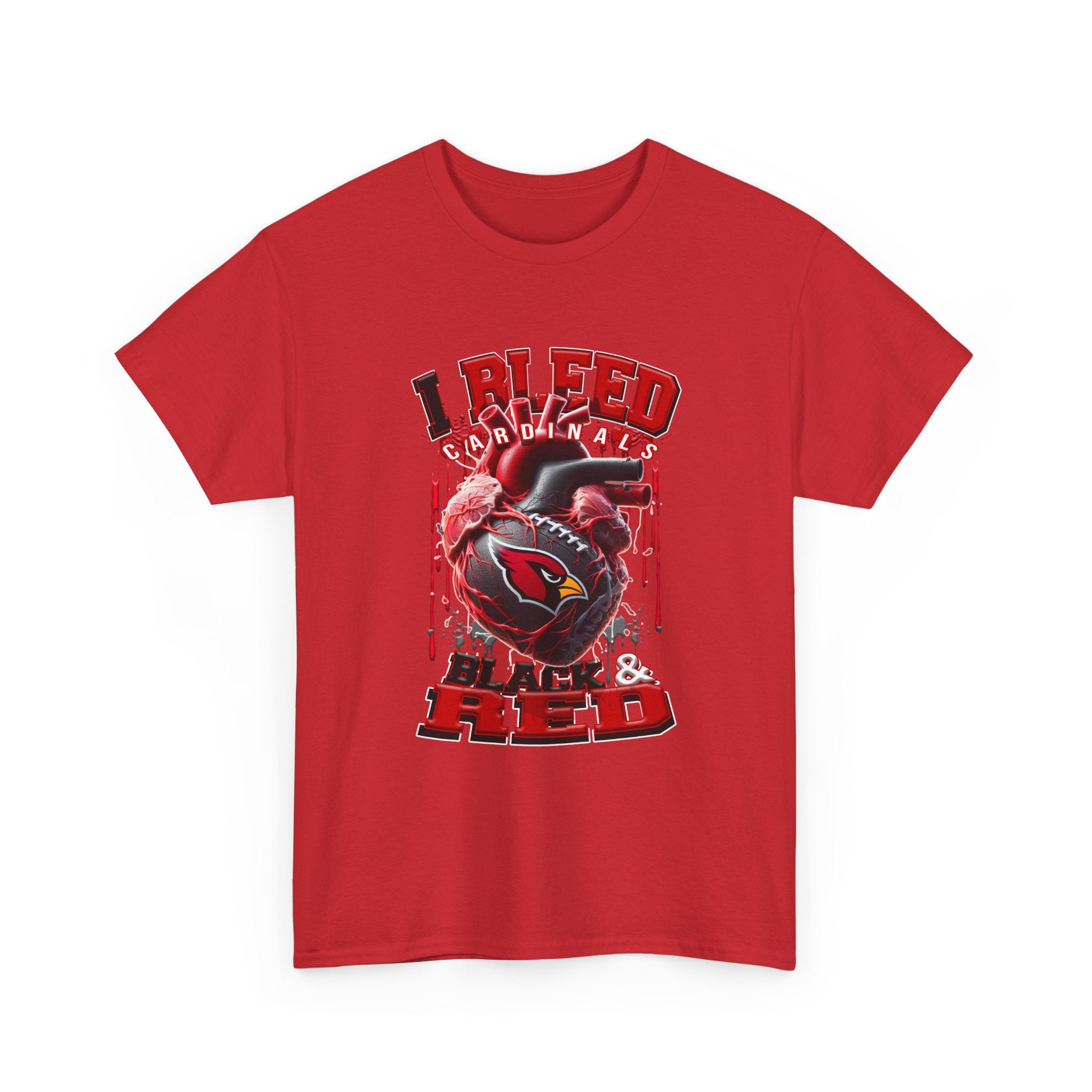 Cardinals I Bleed Black & Red T-Shirt — Football Fan Jersey Tee