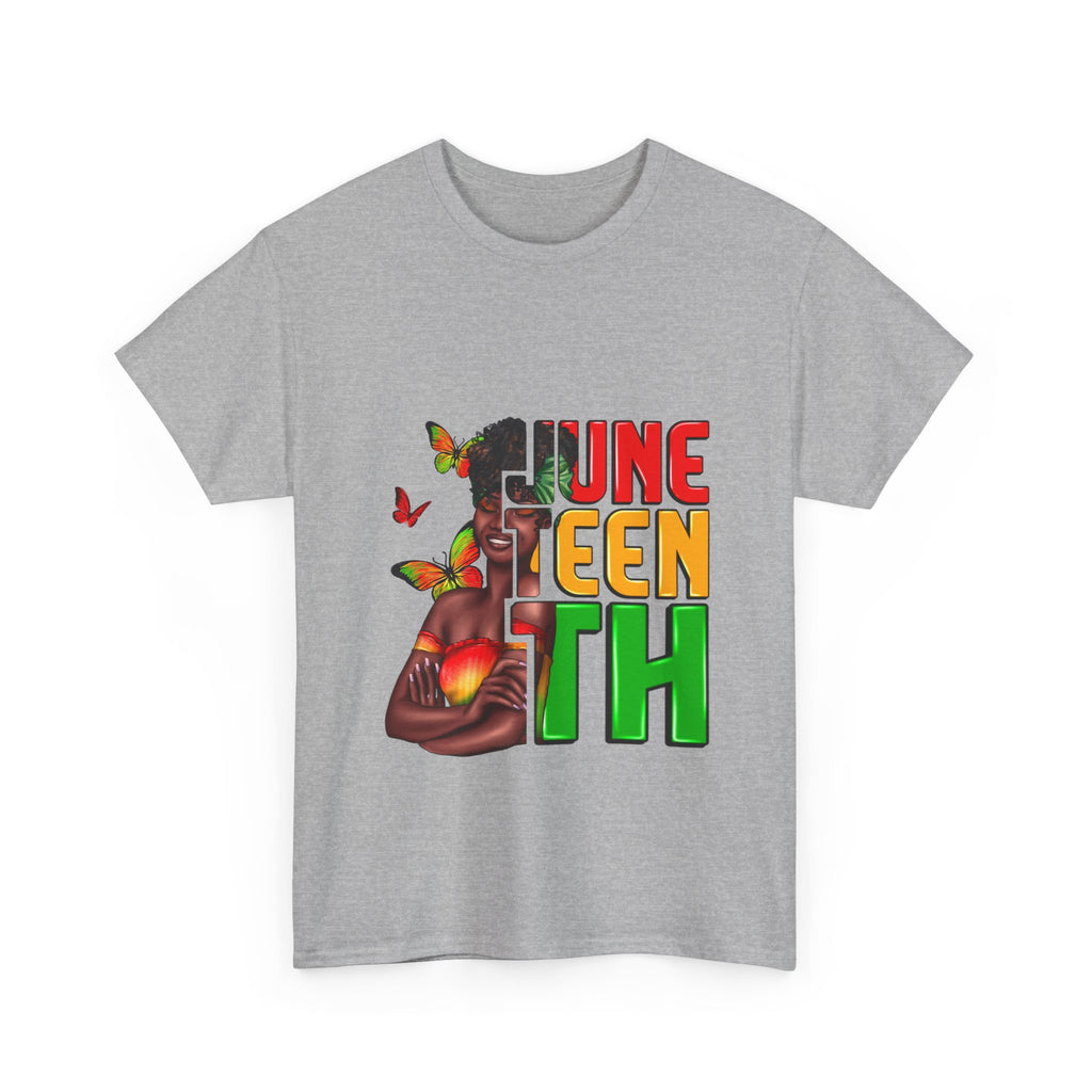 Juneteenth Celebration Tee – Juneteenth Emblem with Raised Fist and Pan-African Colors