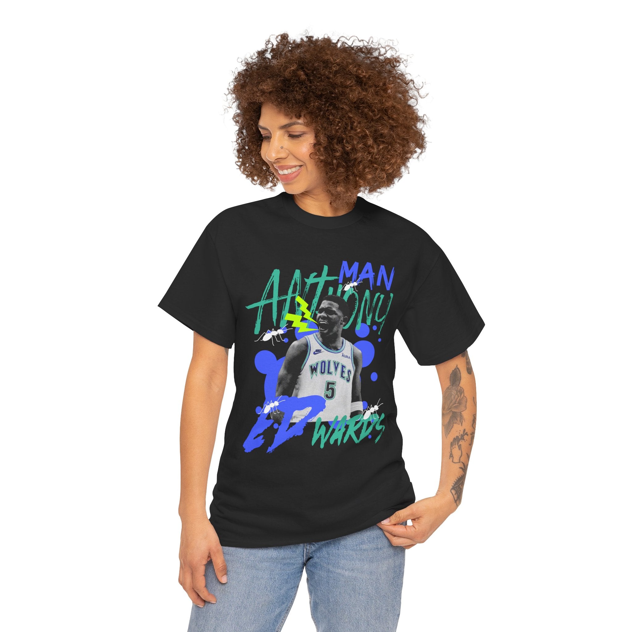 Anthony Edwards Timberwolves Tee — "Ant-Man" Retro Graphic Basketball Shirt