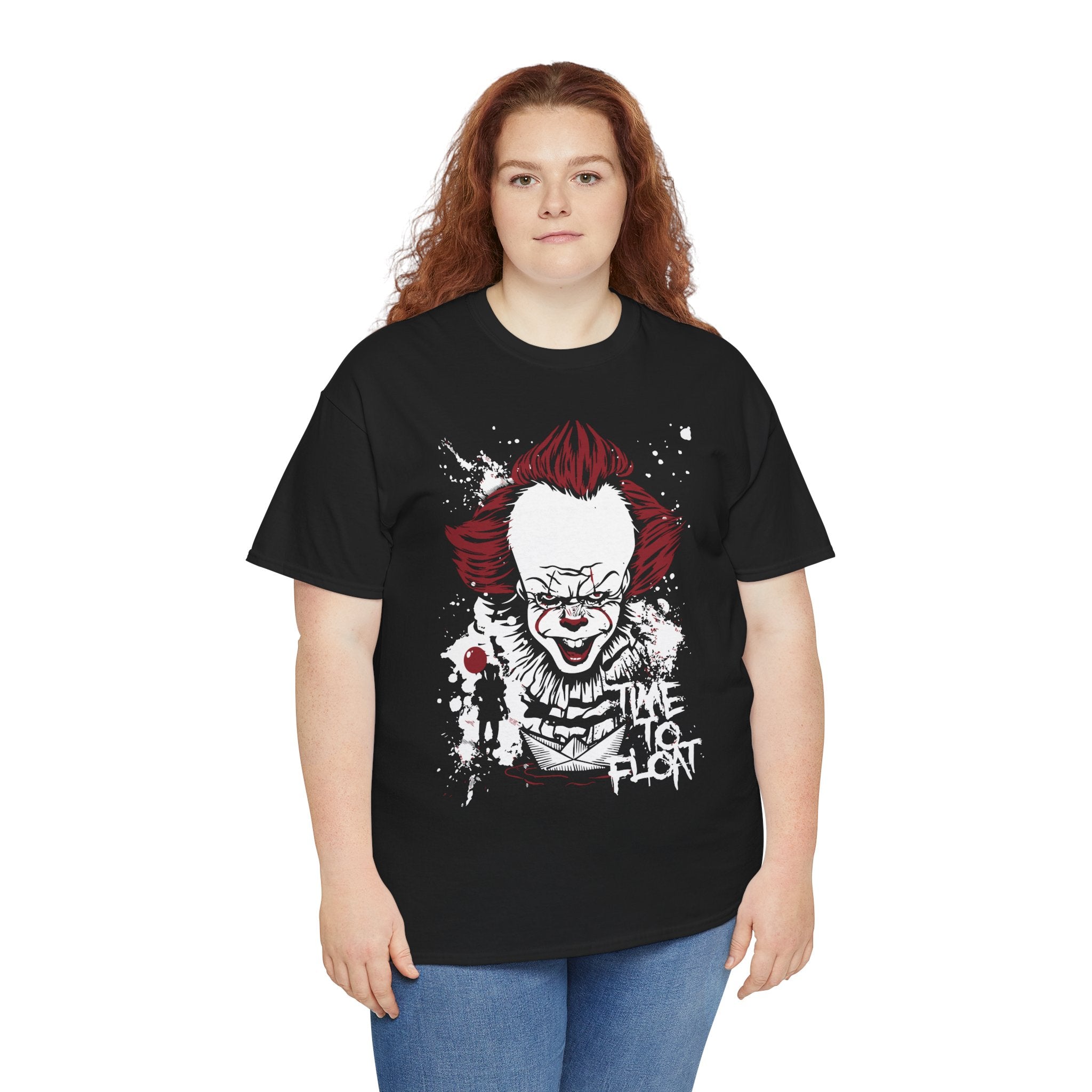 Horror Tee — 'Time to Float' Creepy Clown Graphic T-Shirt