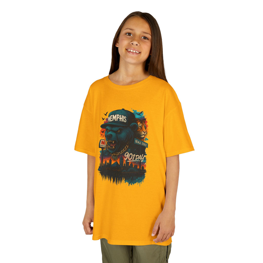Kids Tee — Memphis Guitar Skyline Graphic ("Memphis 901")